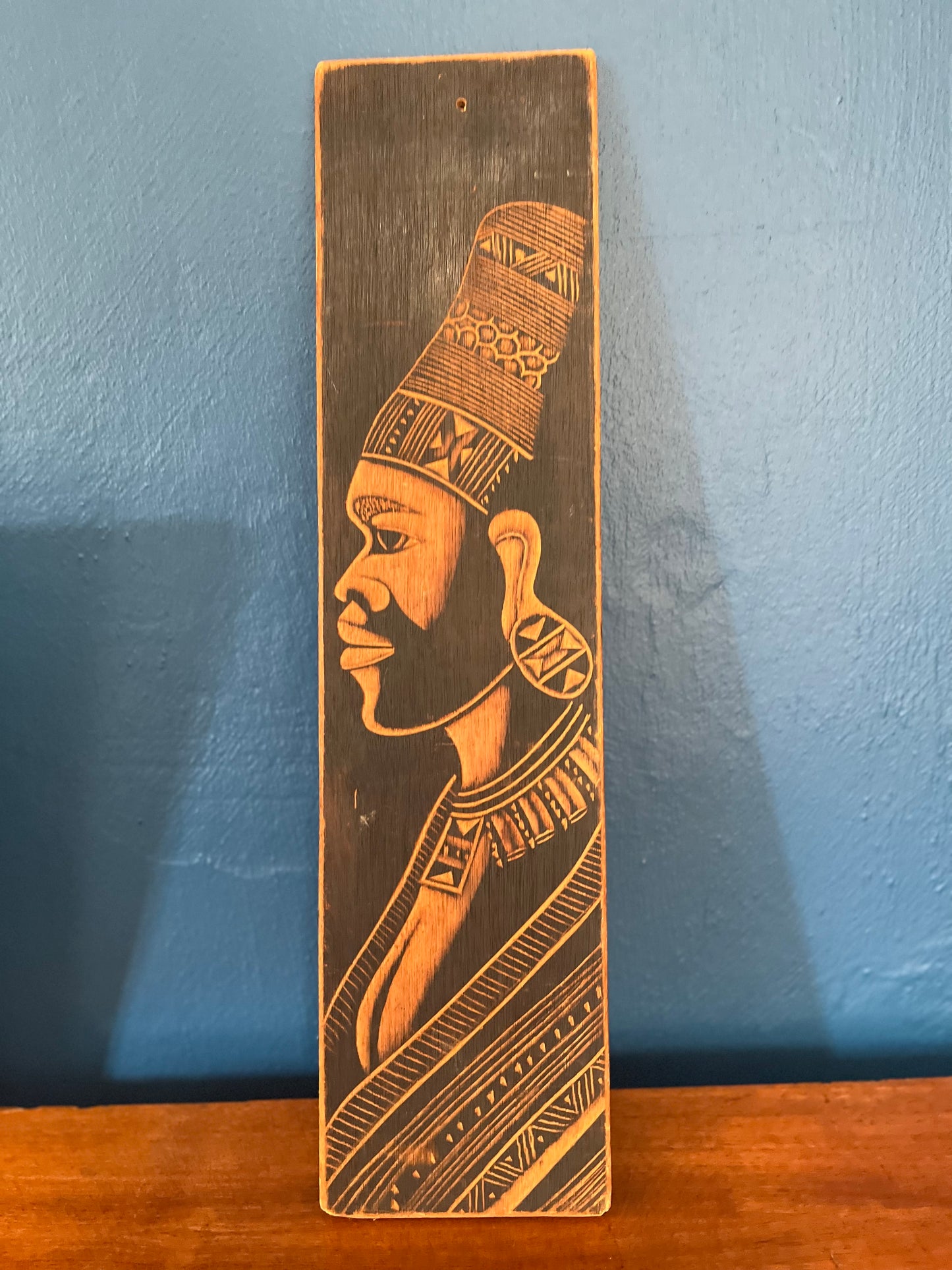 Zulu Carved Wood Portrait