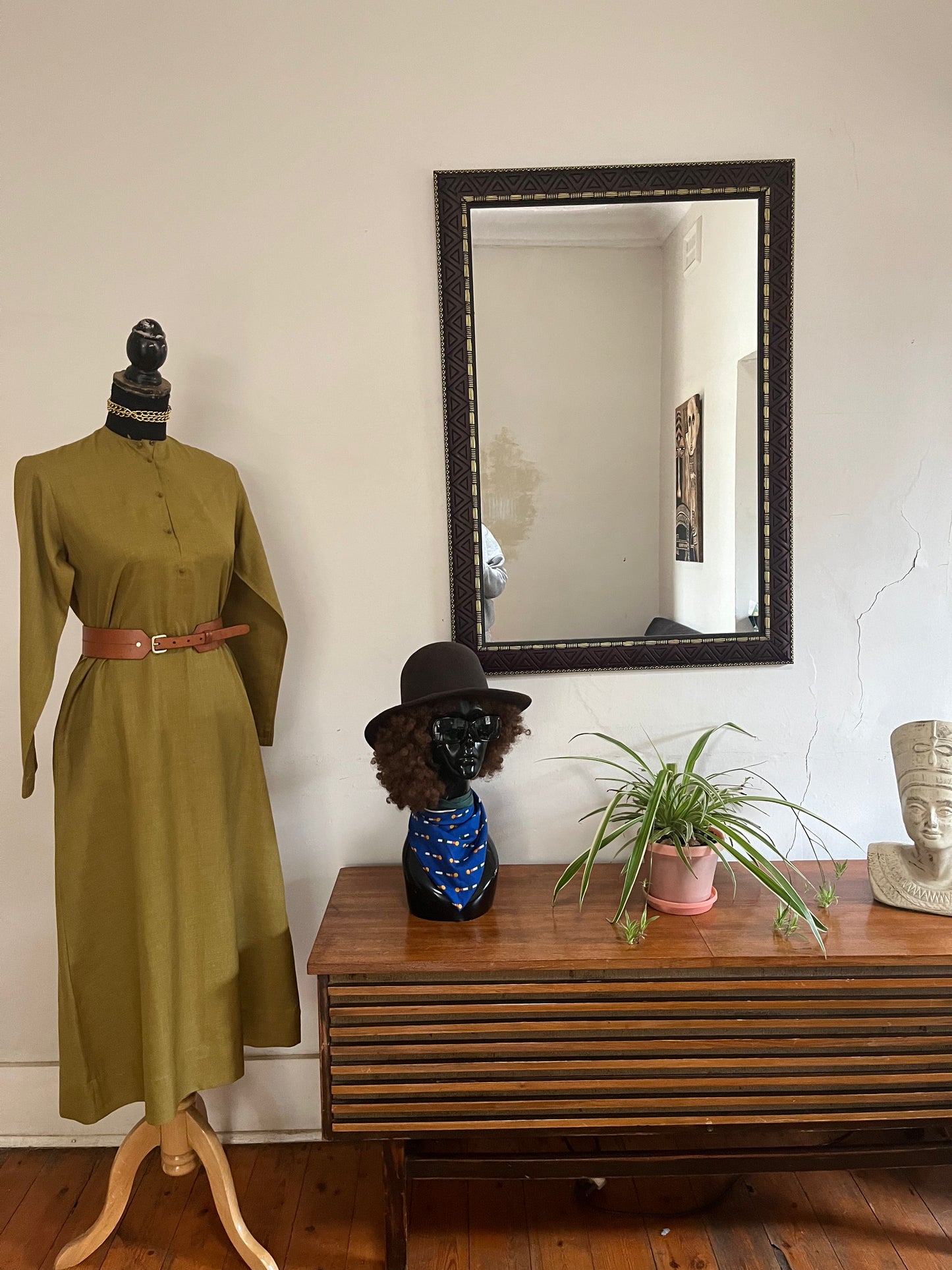 Olive Green Safari Dress