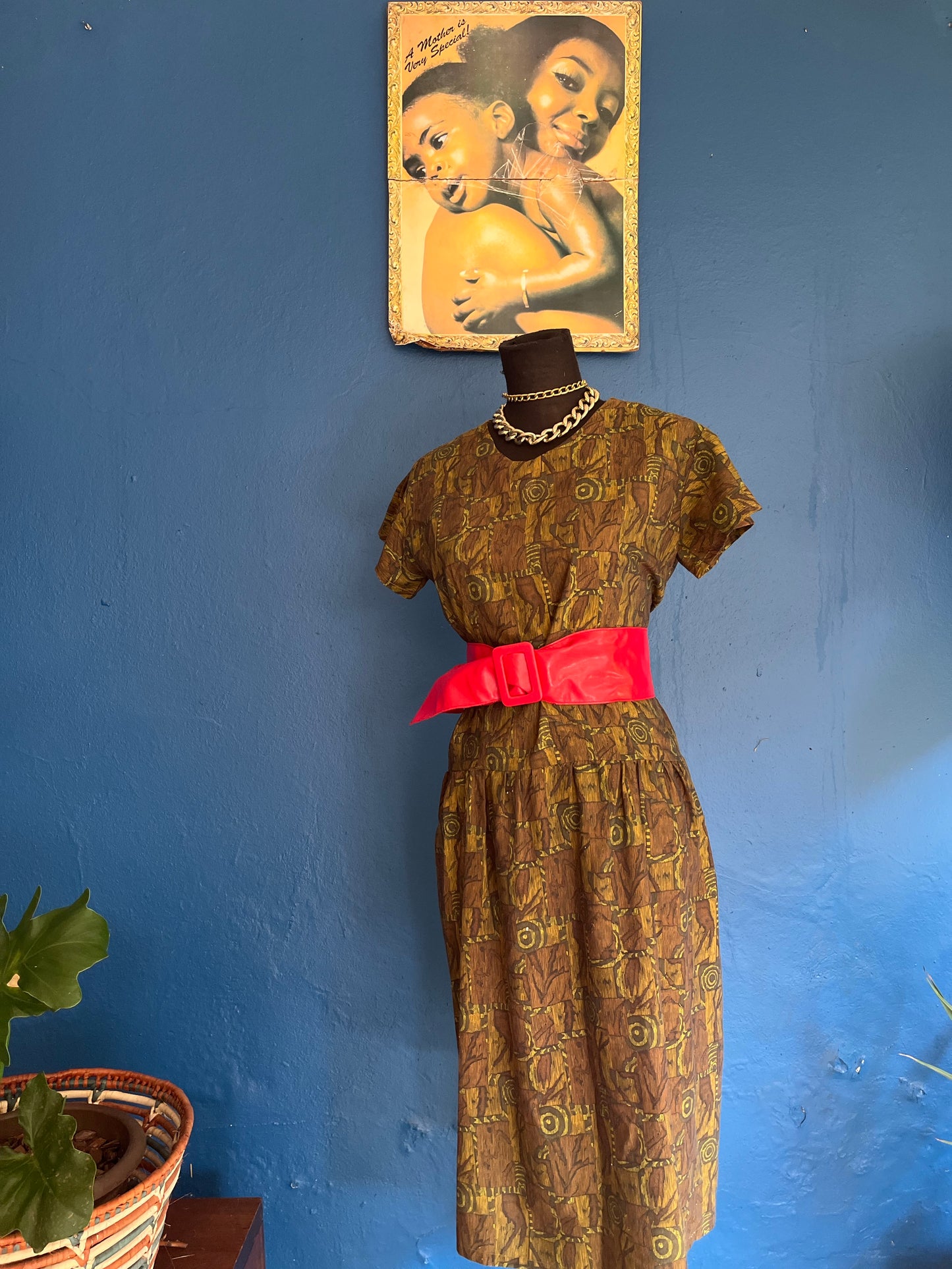 Military Green Dropwaist Dress