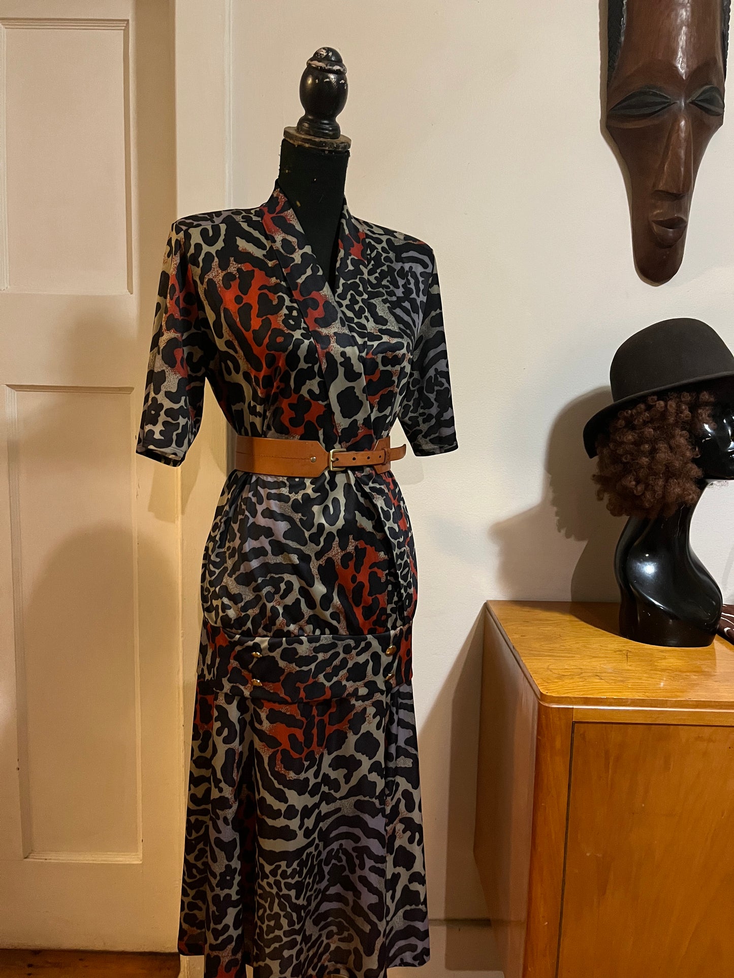 Dropwaist Animal Print Dress