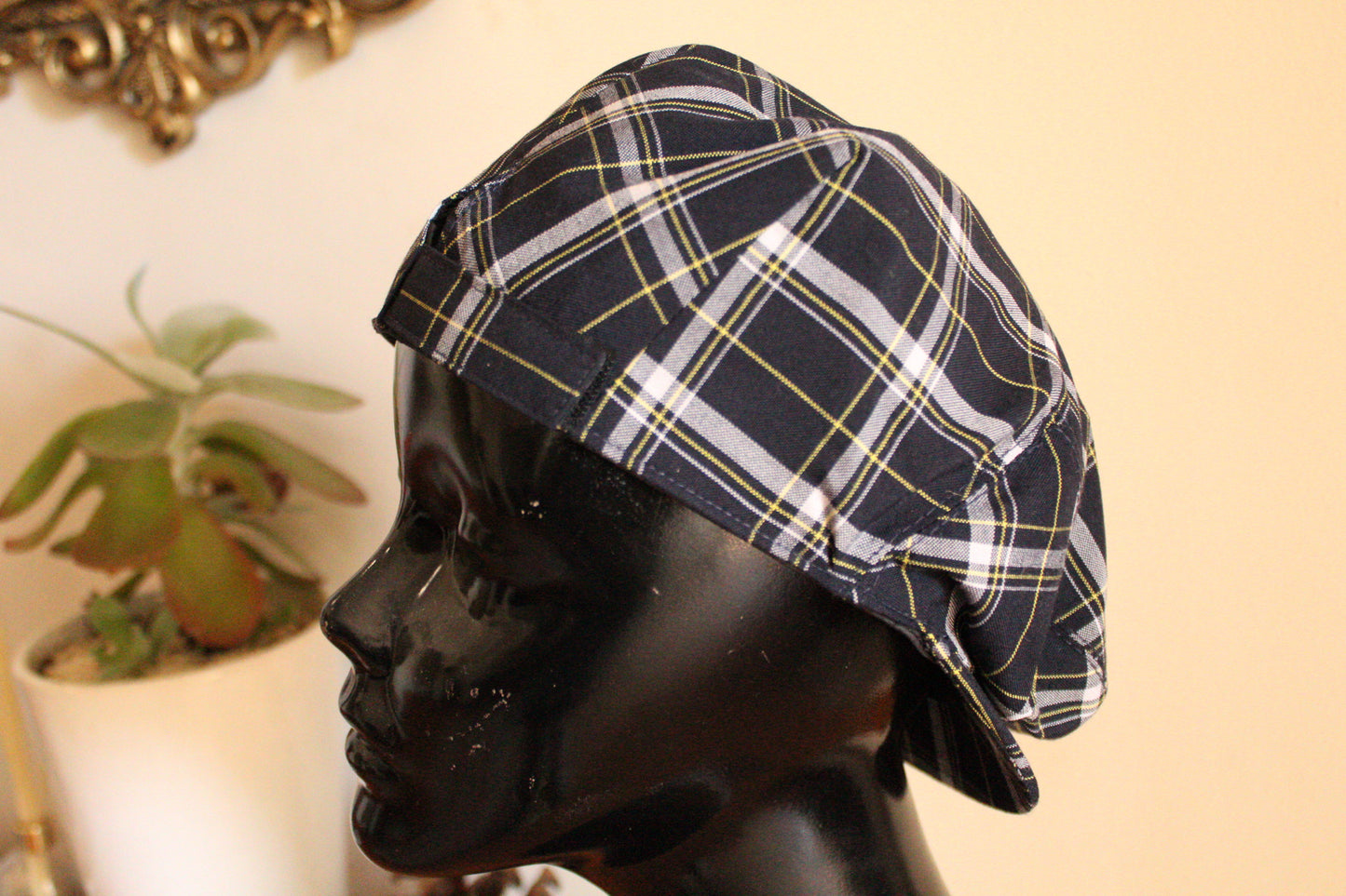 Vintage Tartan Print Cap