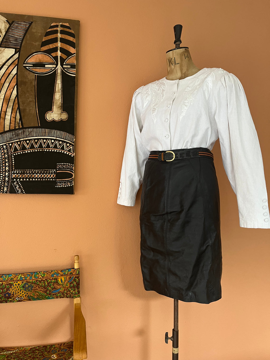 White Sequence 90s Collarless Linen Jacket