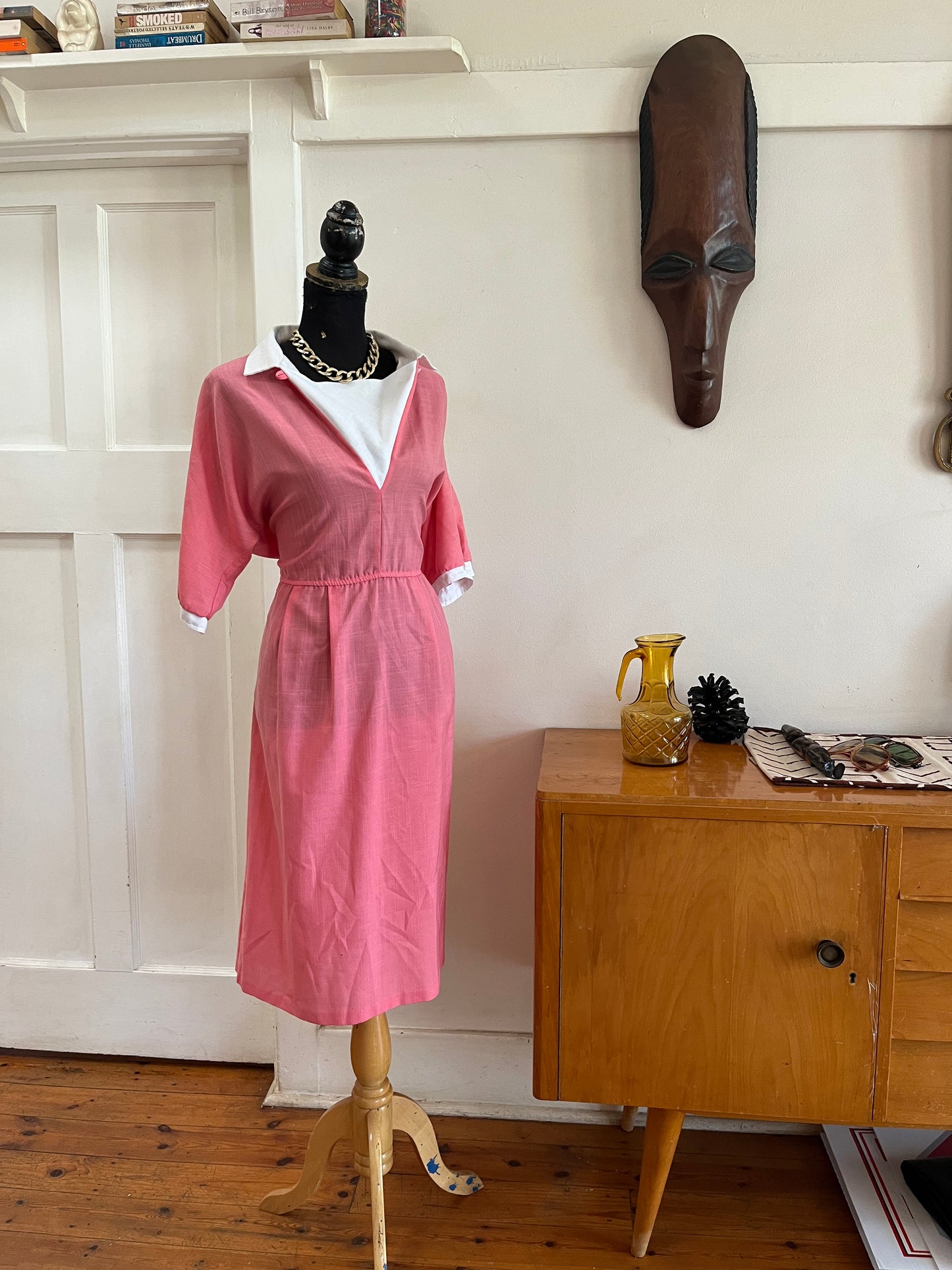 Vintage Pink Linen Dress