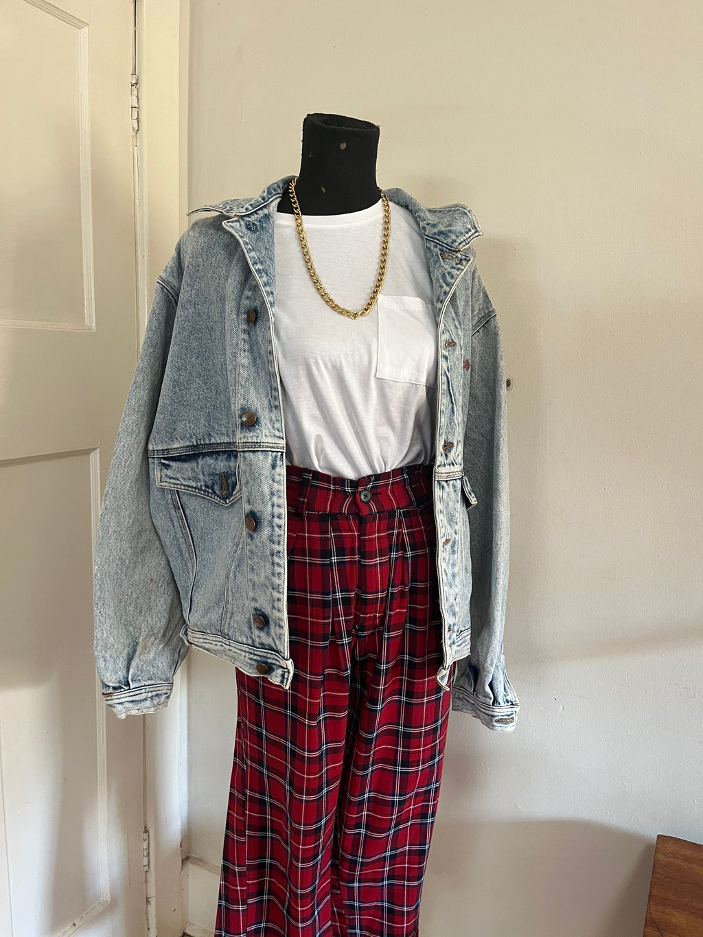Red Scotch Highwaist Pants