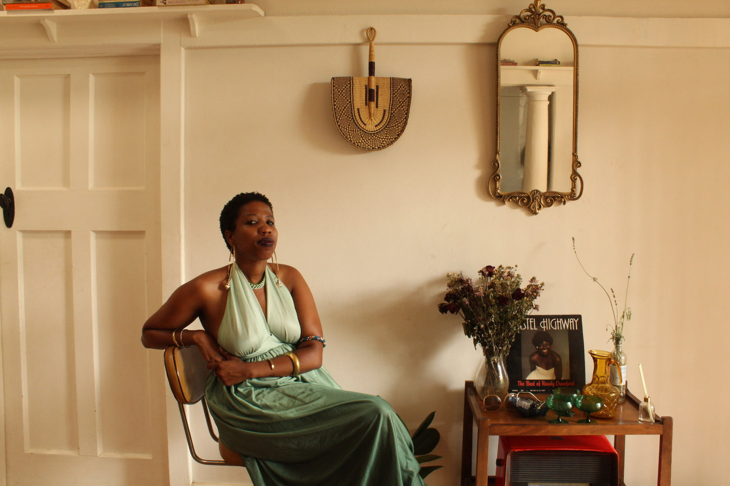Vintage Ombre green dress