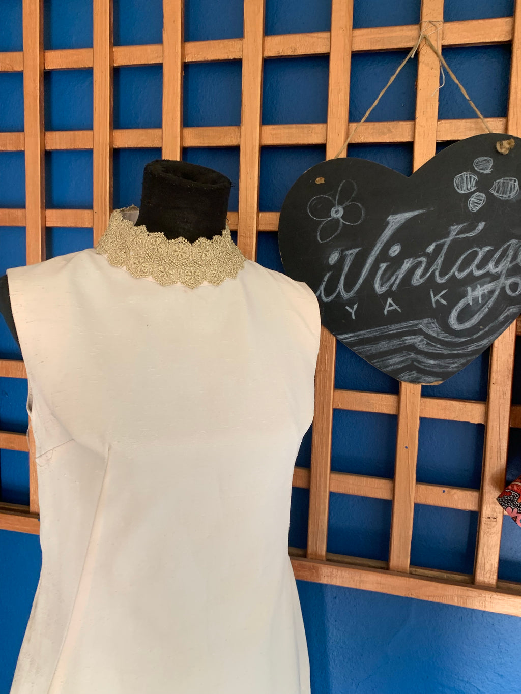 Cream & Gold Vintage Dress