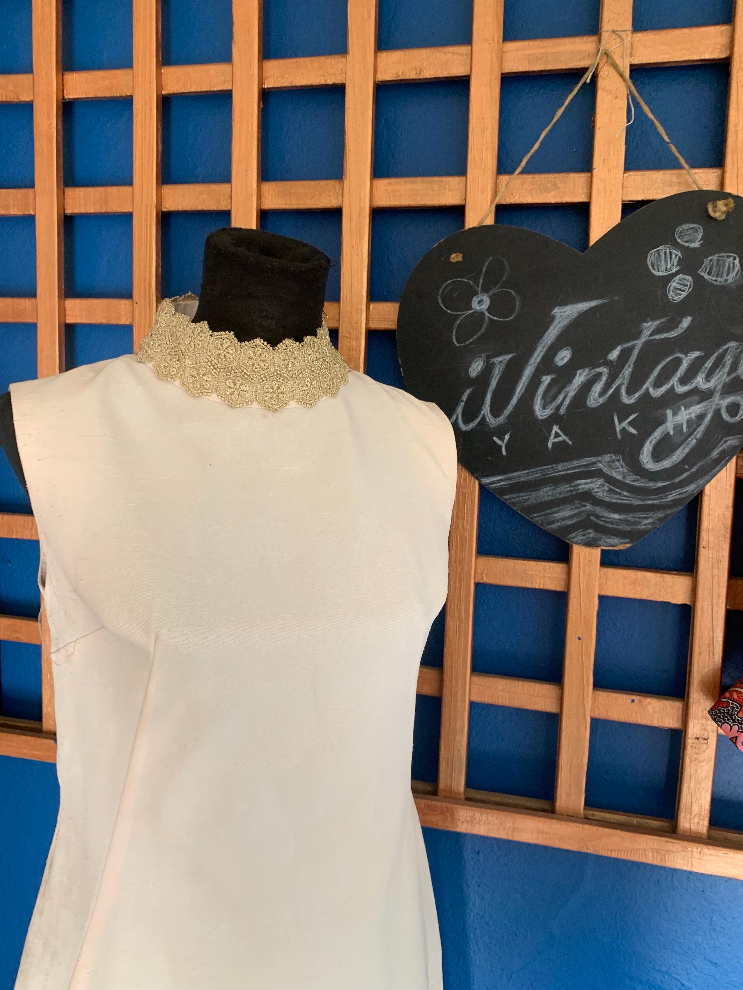 Cream & Gold Vintage Dress
