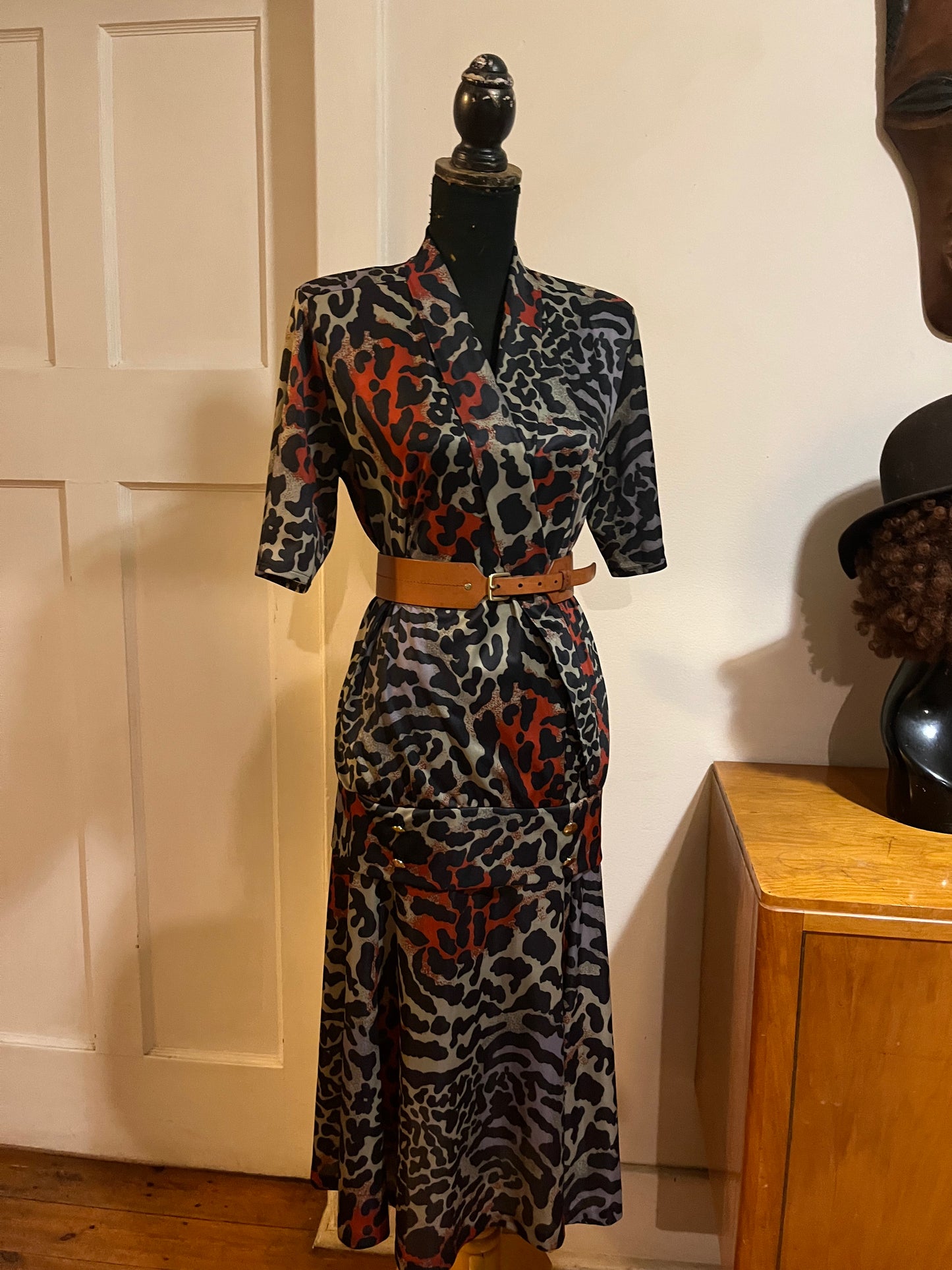 Dropwaist Animal Print Dress