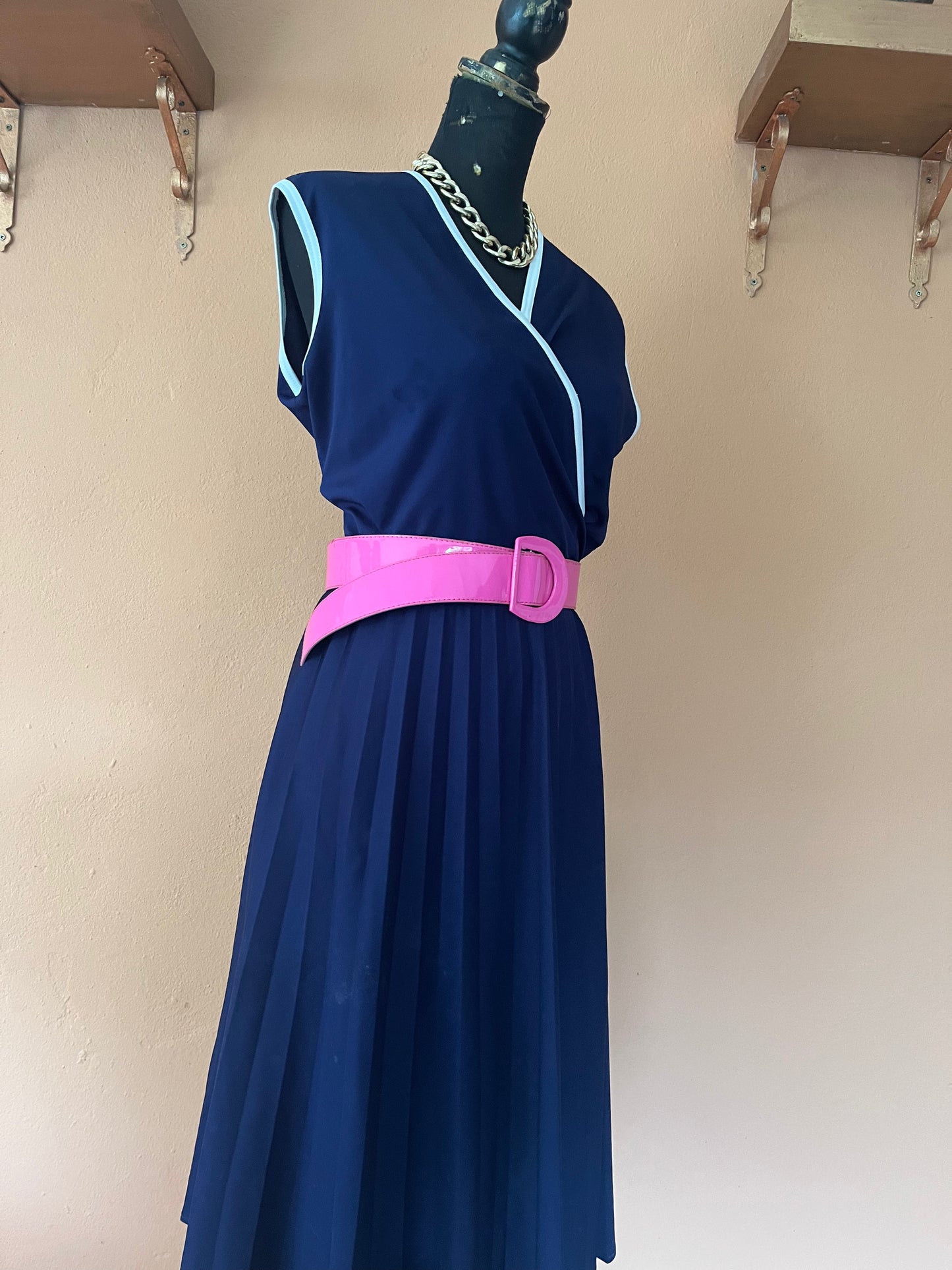 Navy & White Vintage Dress