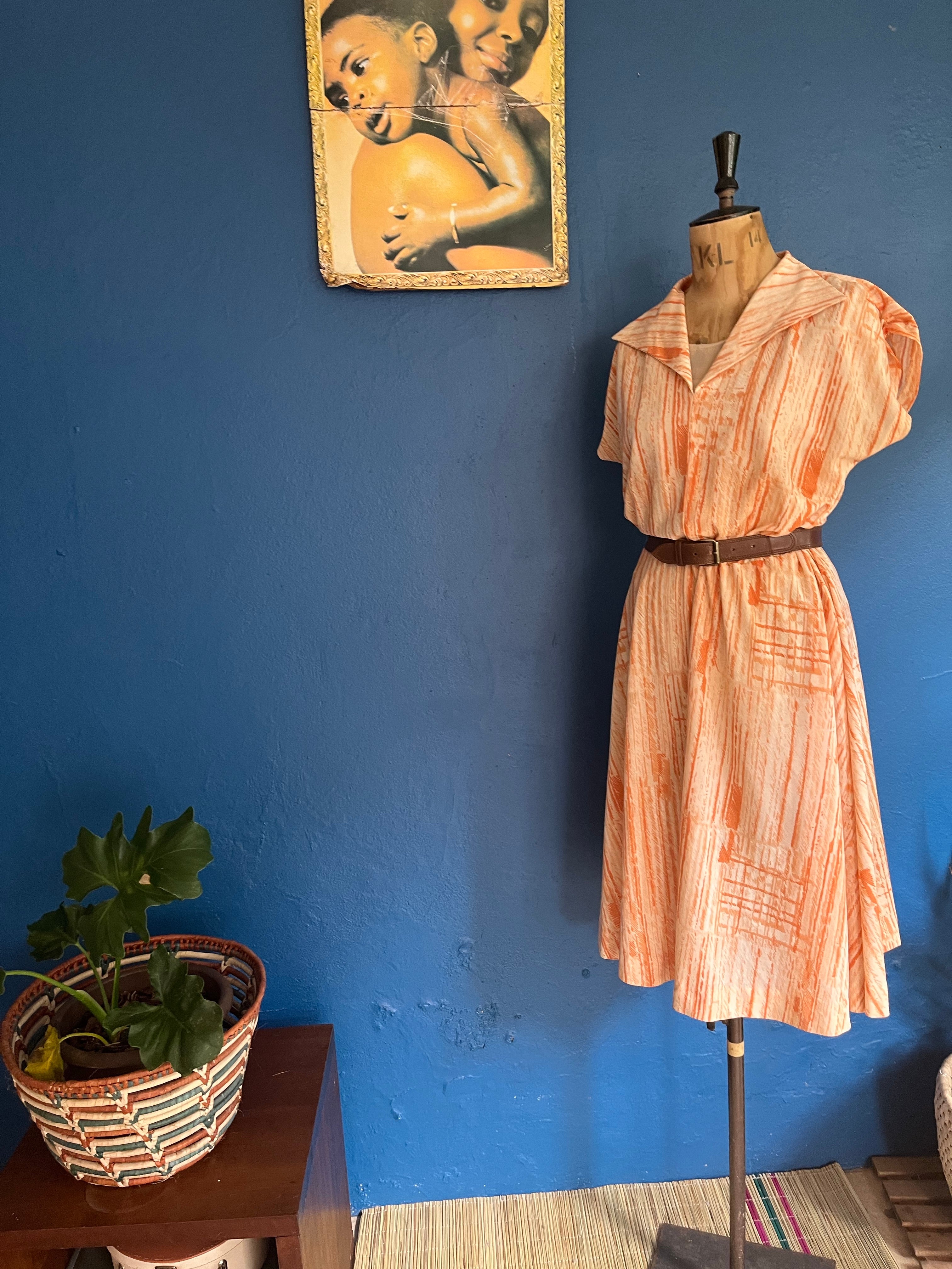 Orange Print Dress