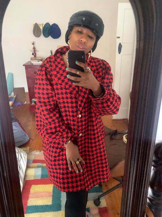 Vintage Houndstooth Vintage Coat