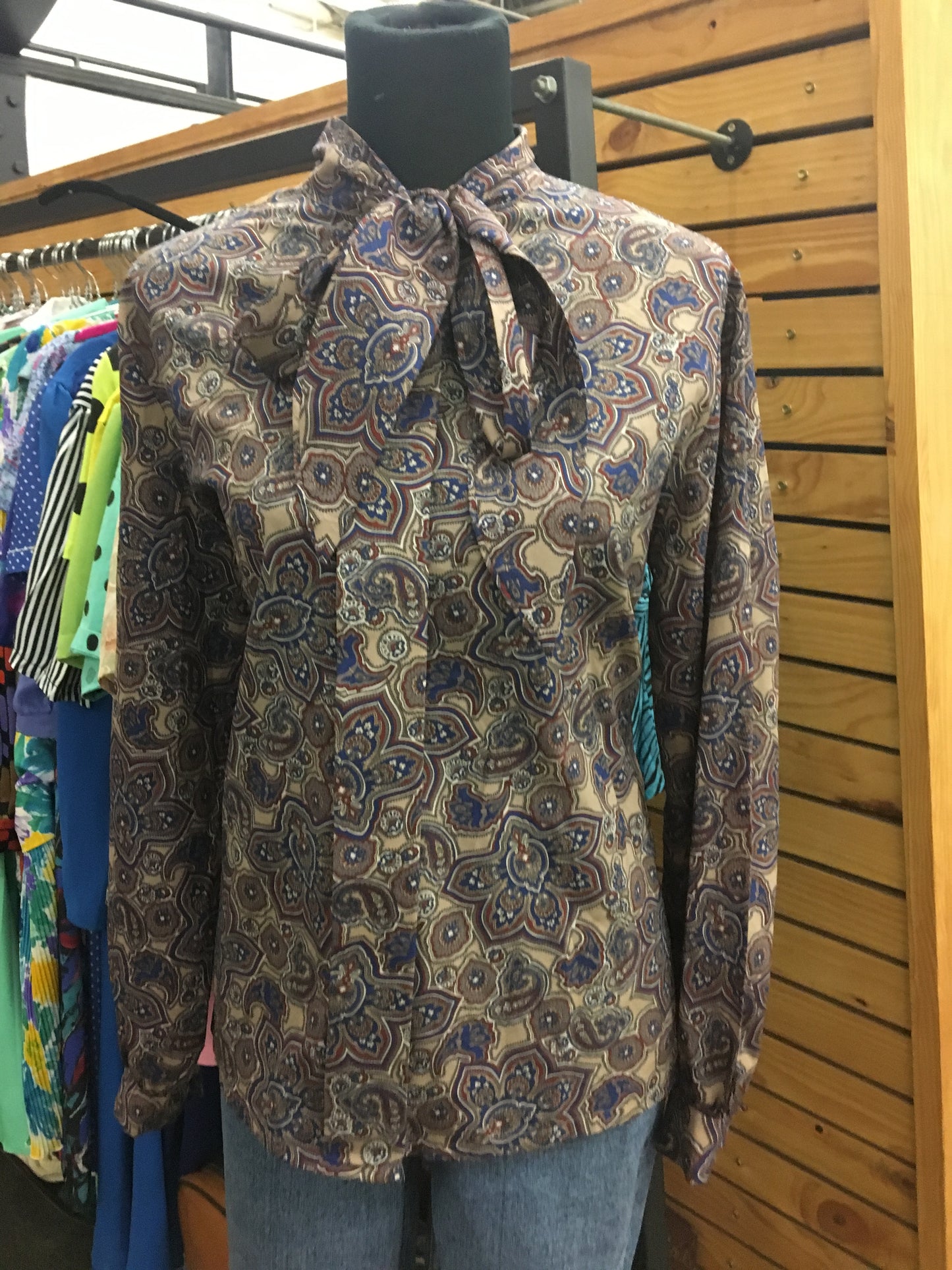 Paisley Print Pussybow Blouse