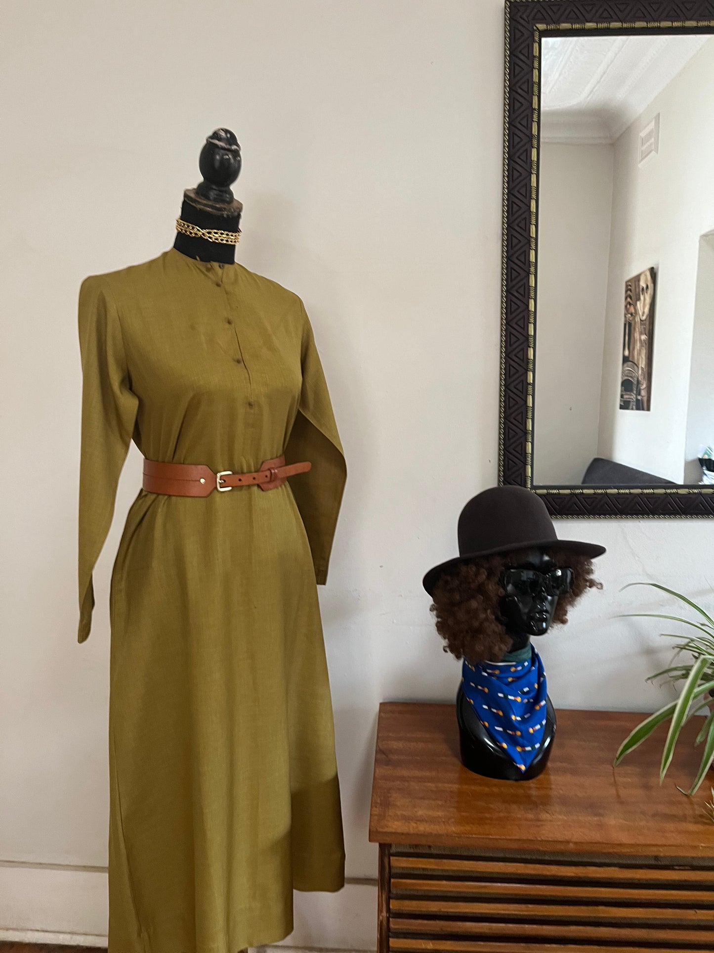Olive Green Safari Dress