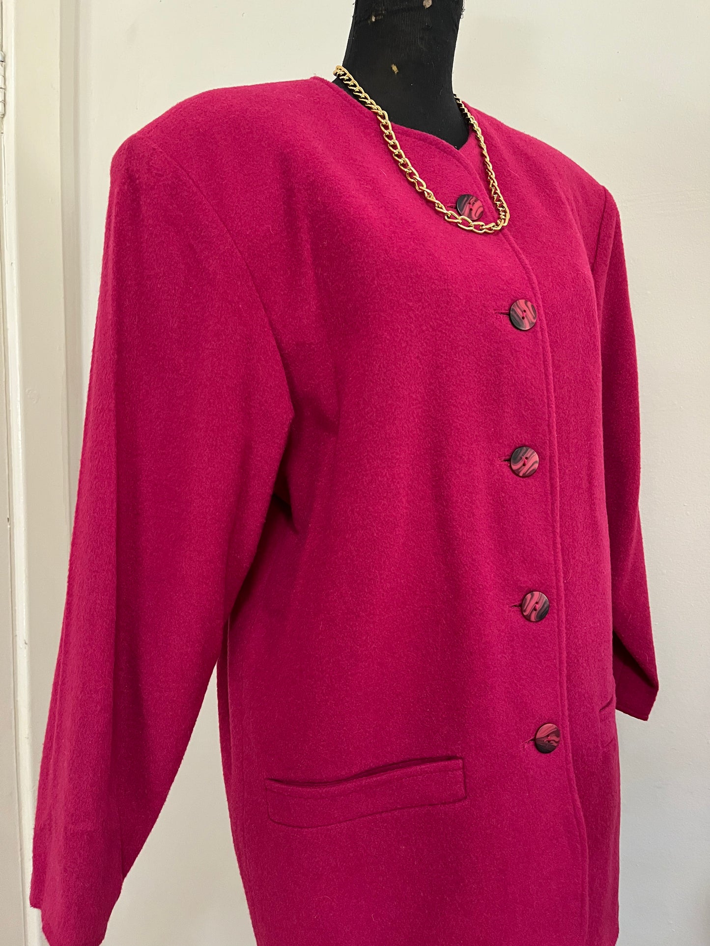 Fuchsia Buttondown Blazer