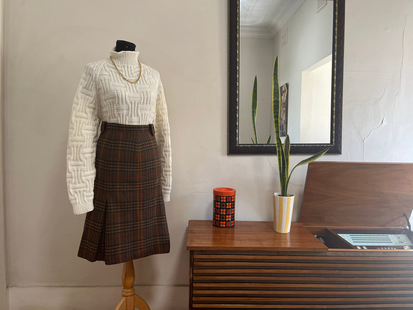 Tweed Pleated Skirt