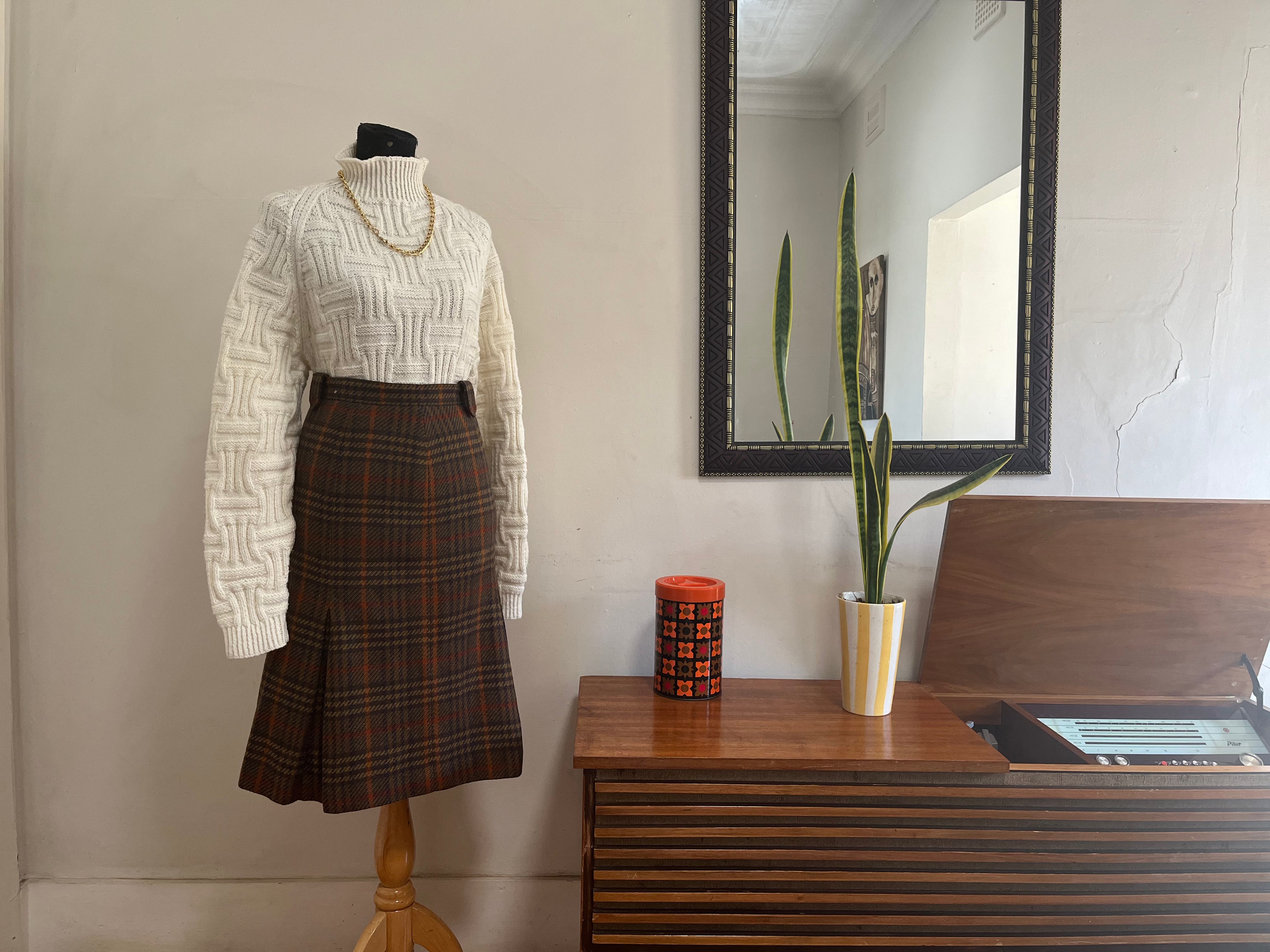 Tweed Pleated Skirt
