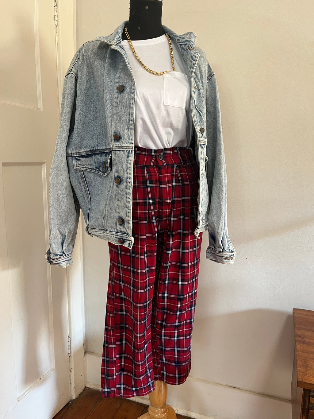 Red Scotch Highwaist Pants