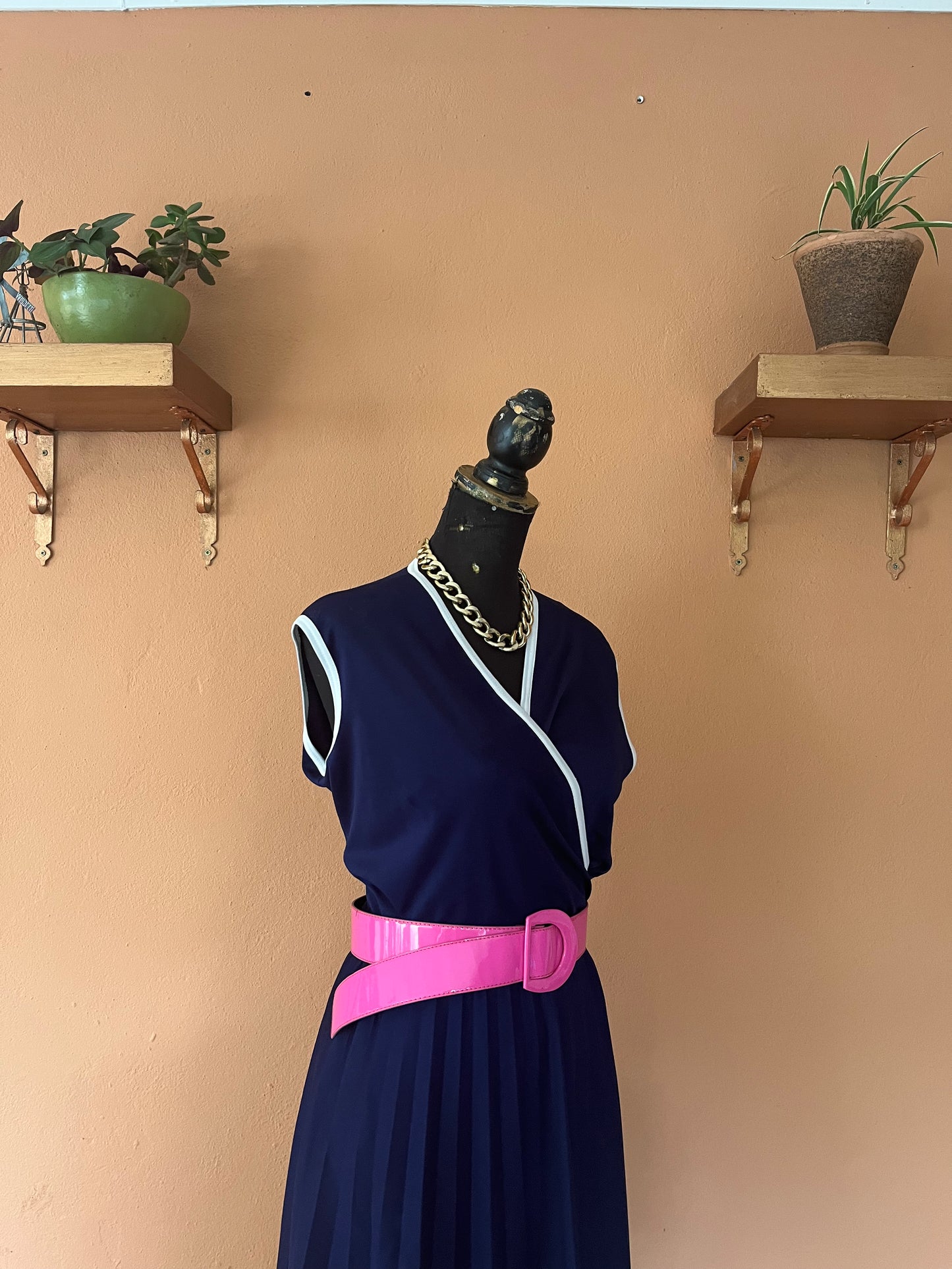 Navy & White Vintage Dress