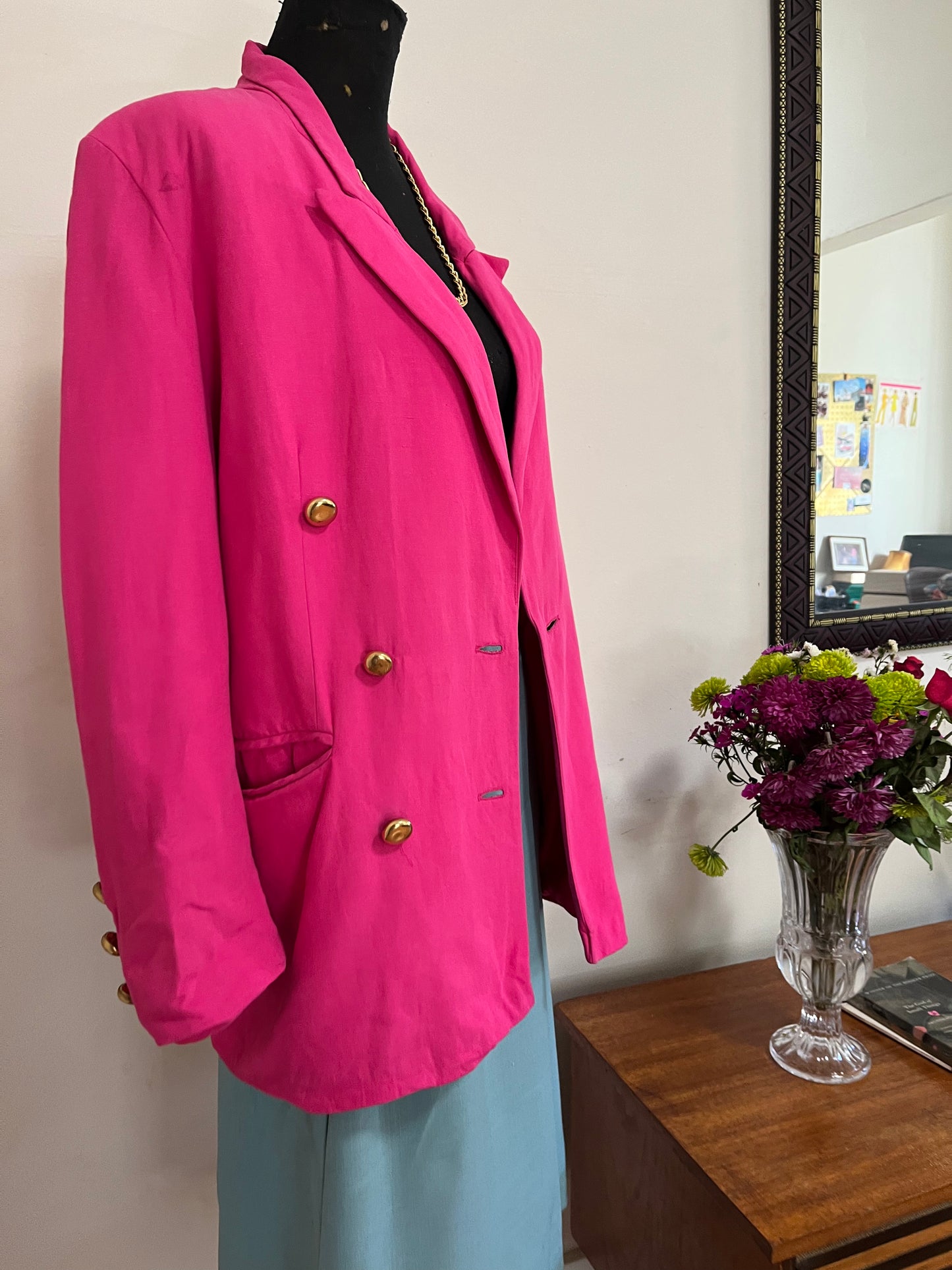 Pink Double Breasted Blazer