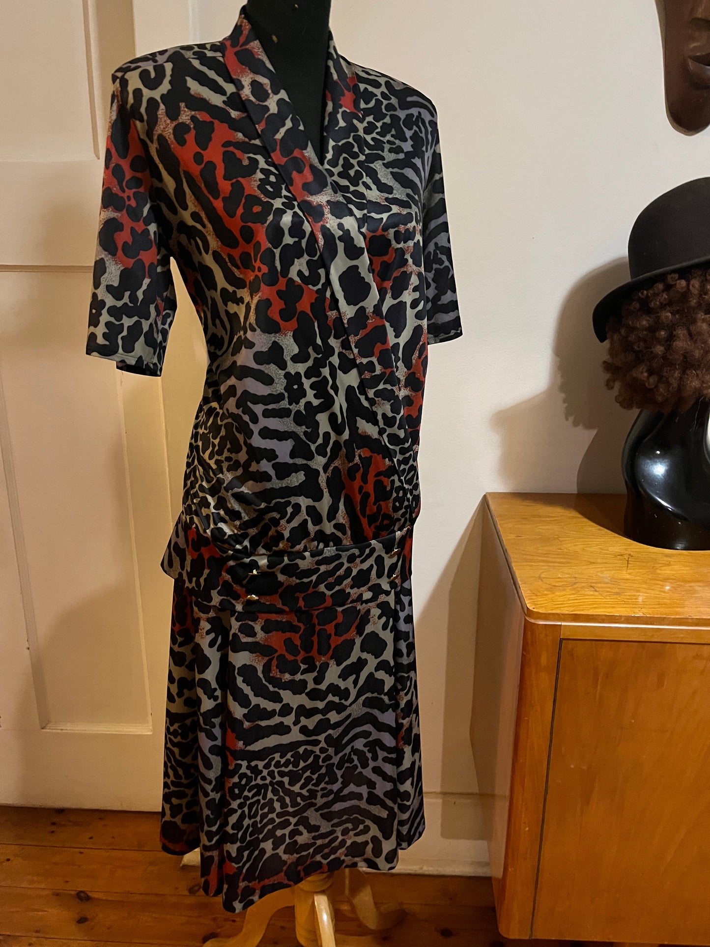 Dropwaist Animal Print Dress