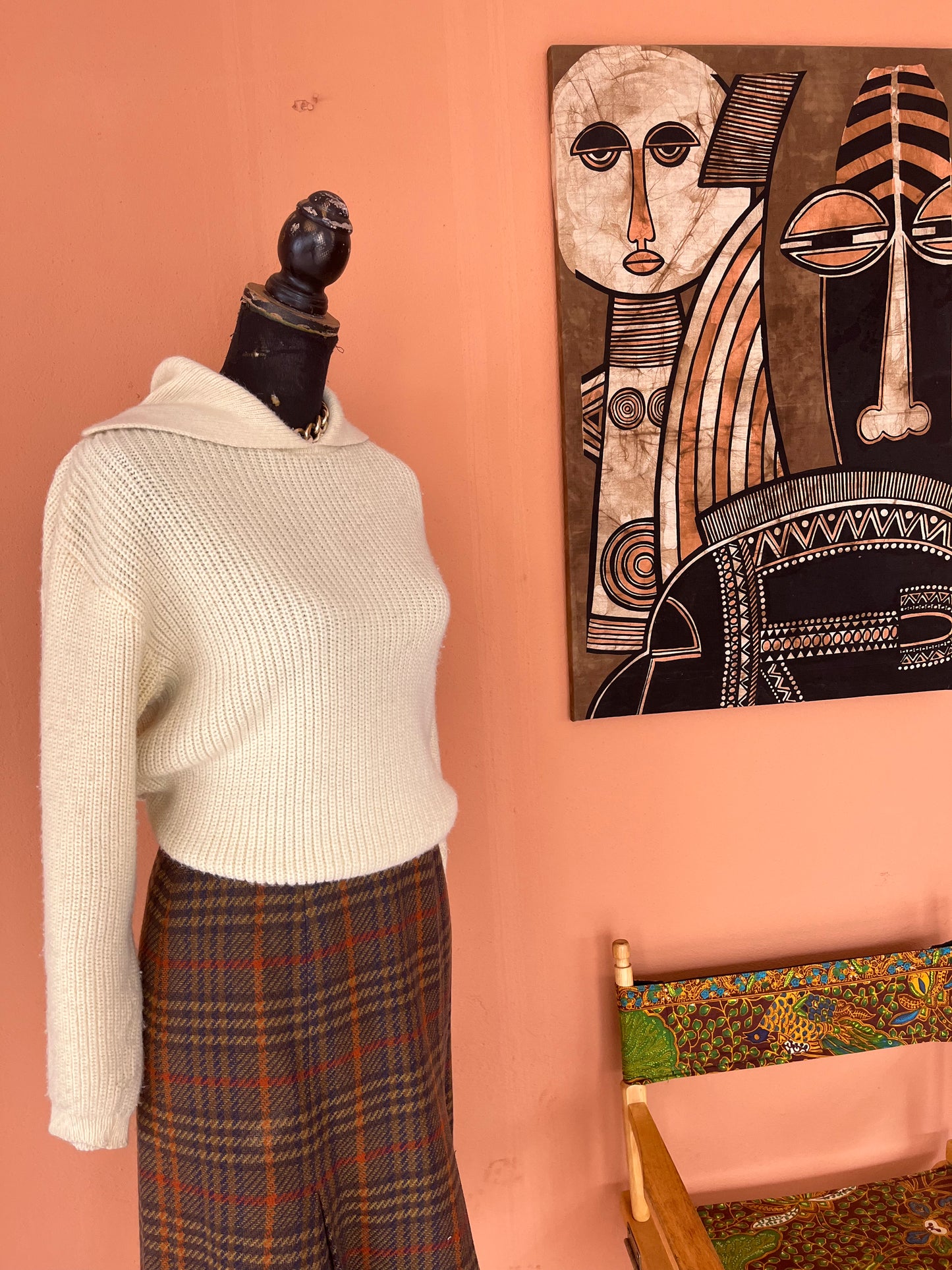 Cream Wool Collar Jersey