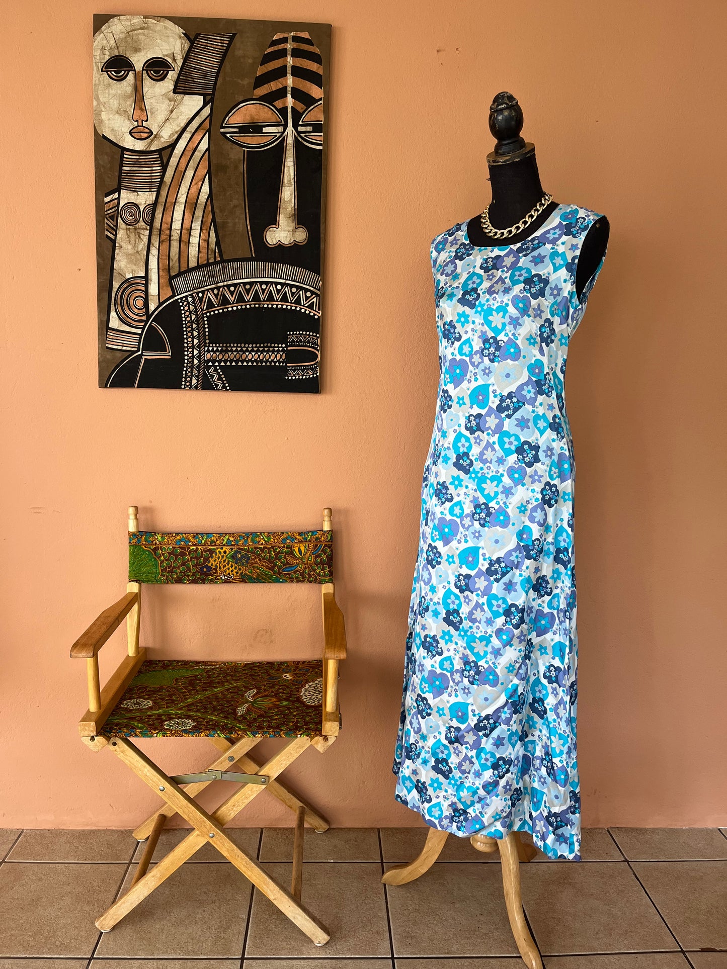 Floral Full Length Vintage Dress