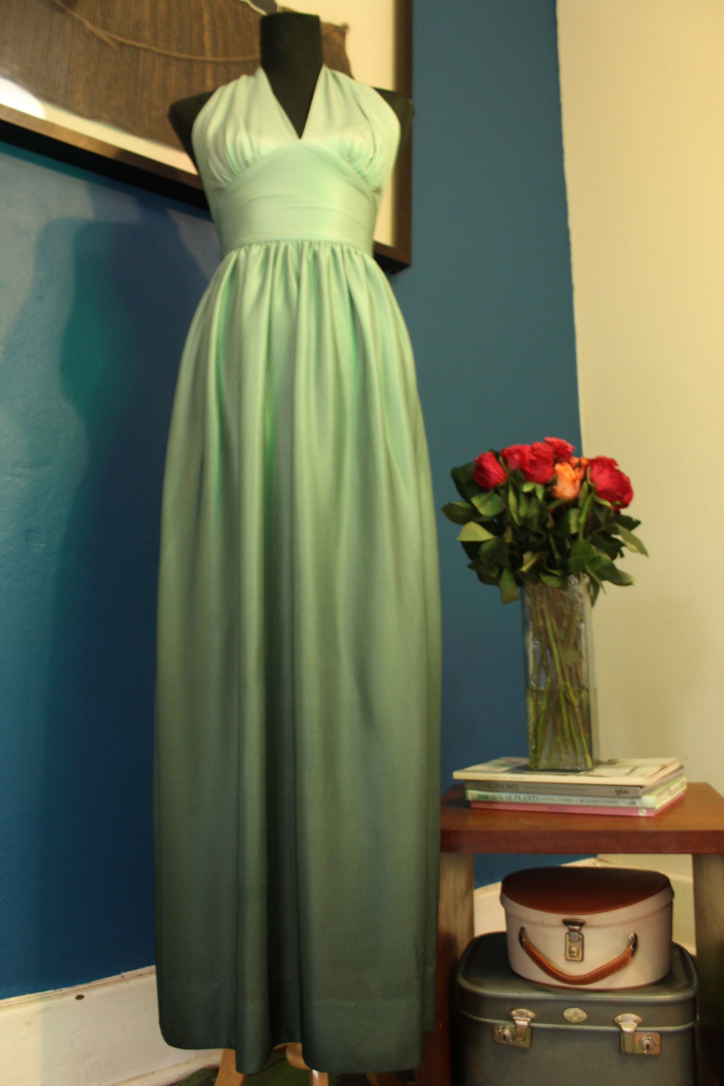 Vintage Ombre green dress