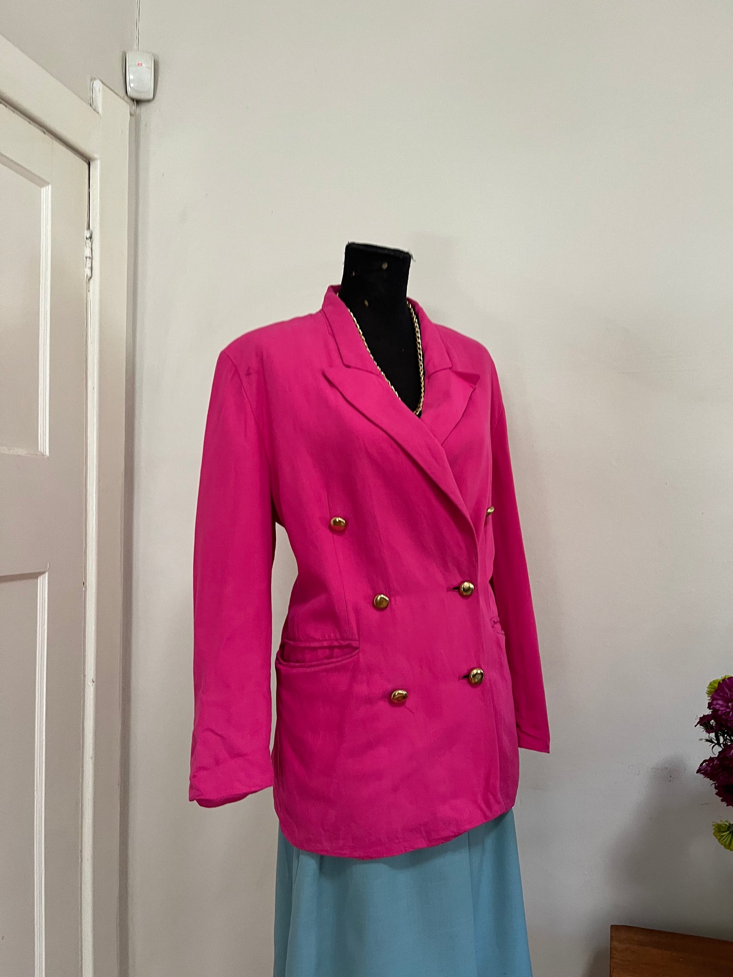 Pink Double Breasted Blazer