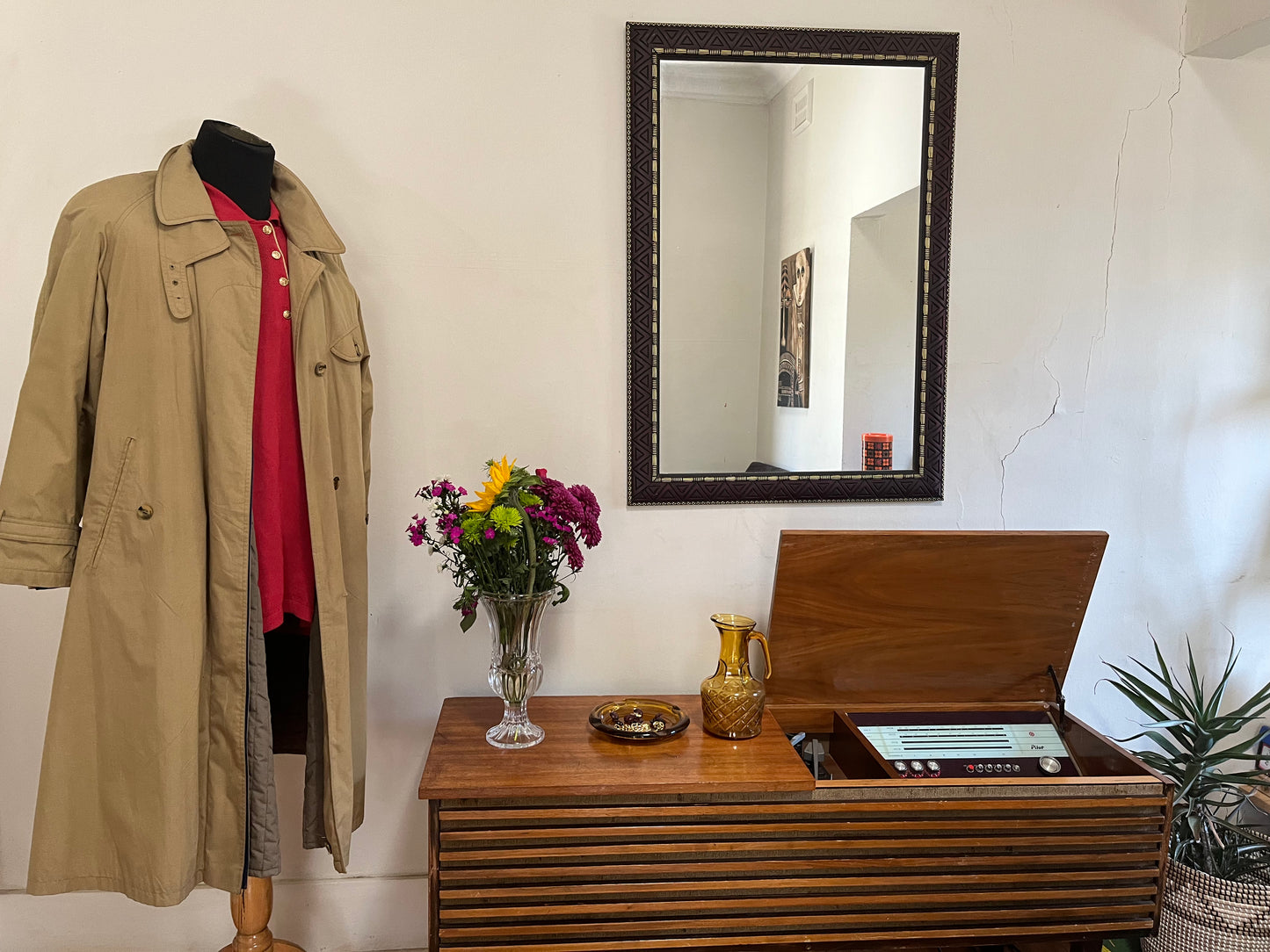 Beige Padded Trench Coat
