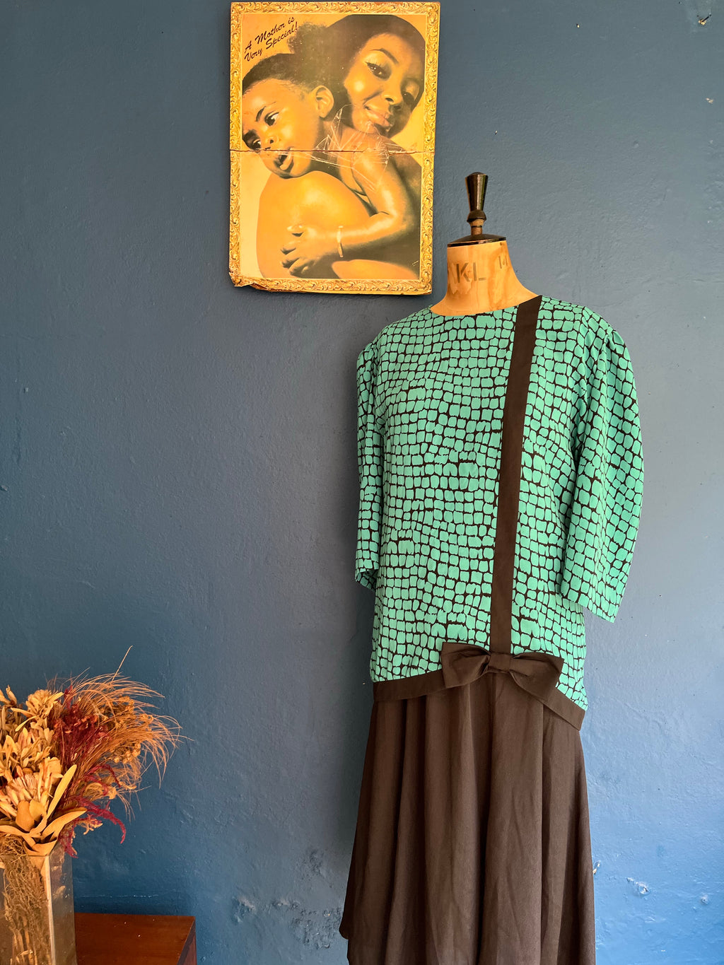 Teal Dropwaist Dress