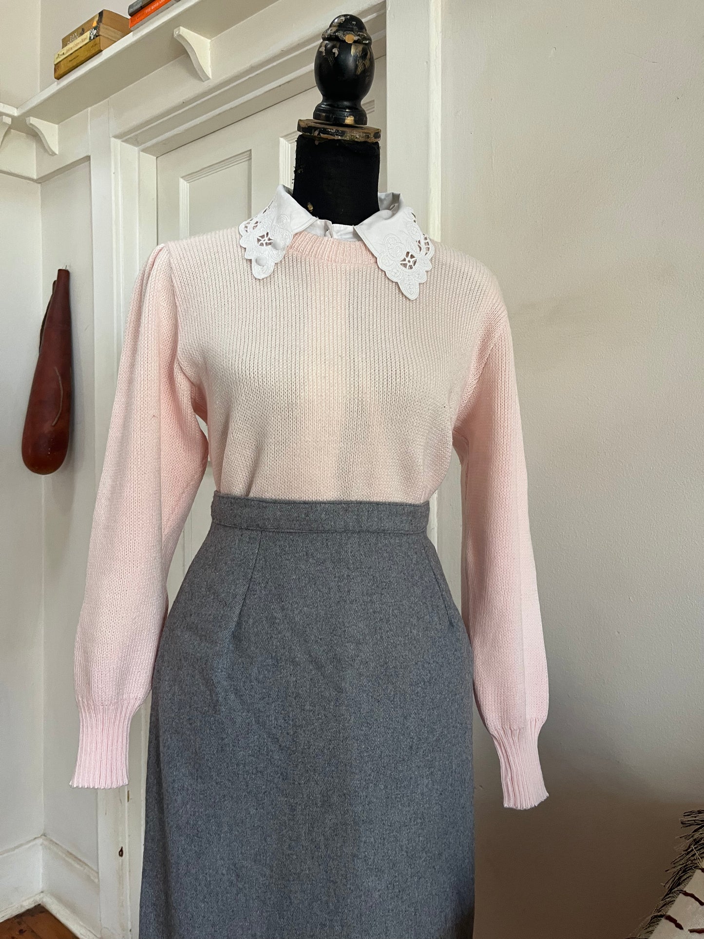 Grey wool pencil skirt