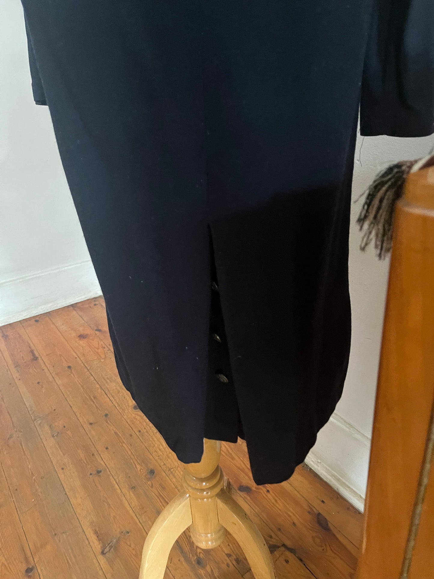 Black Wool Pencil Skirt