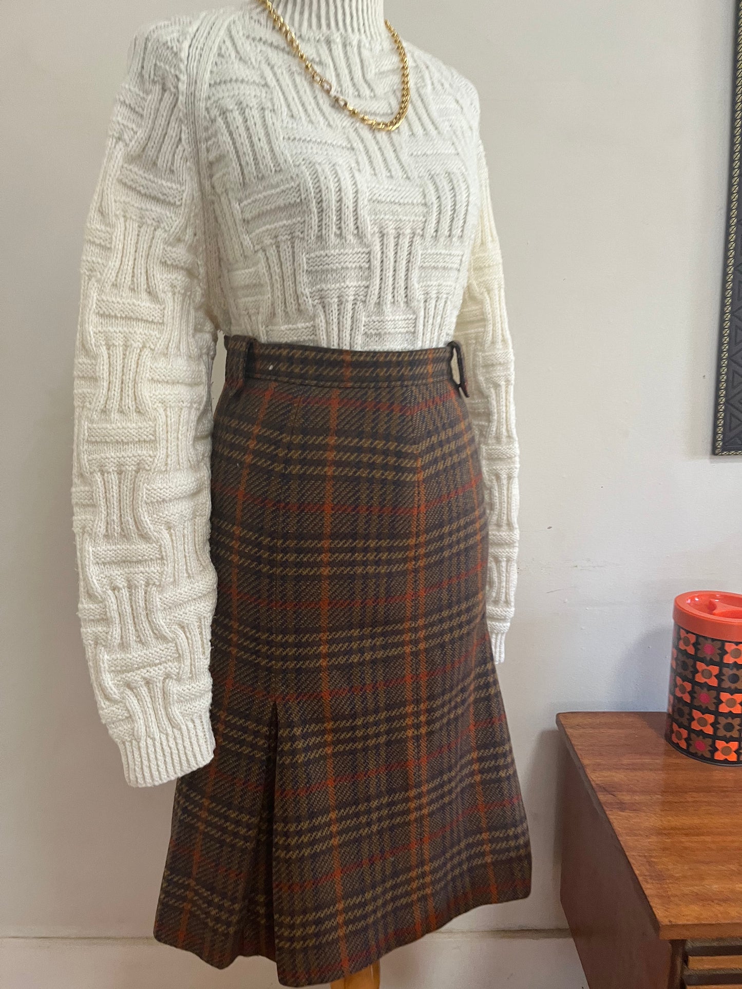 Tweed Pleated Skirt