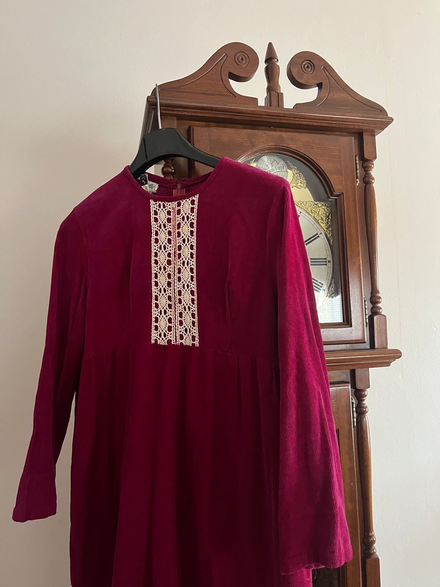 Maroon Corduroy Vintage Dress