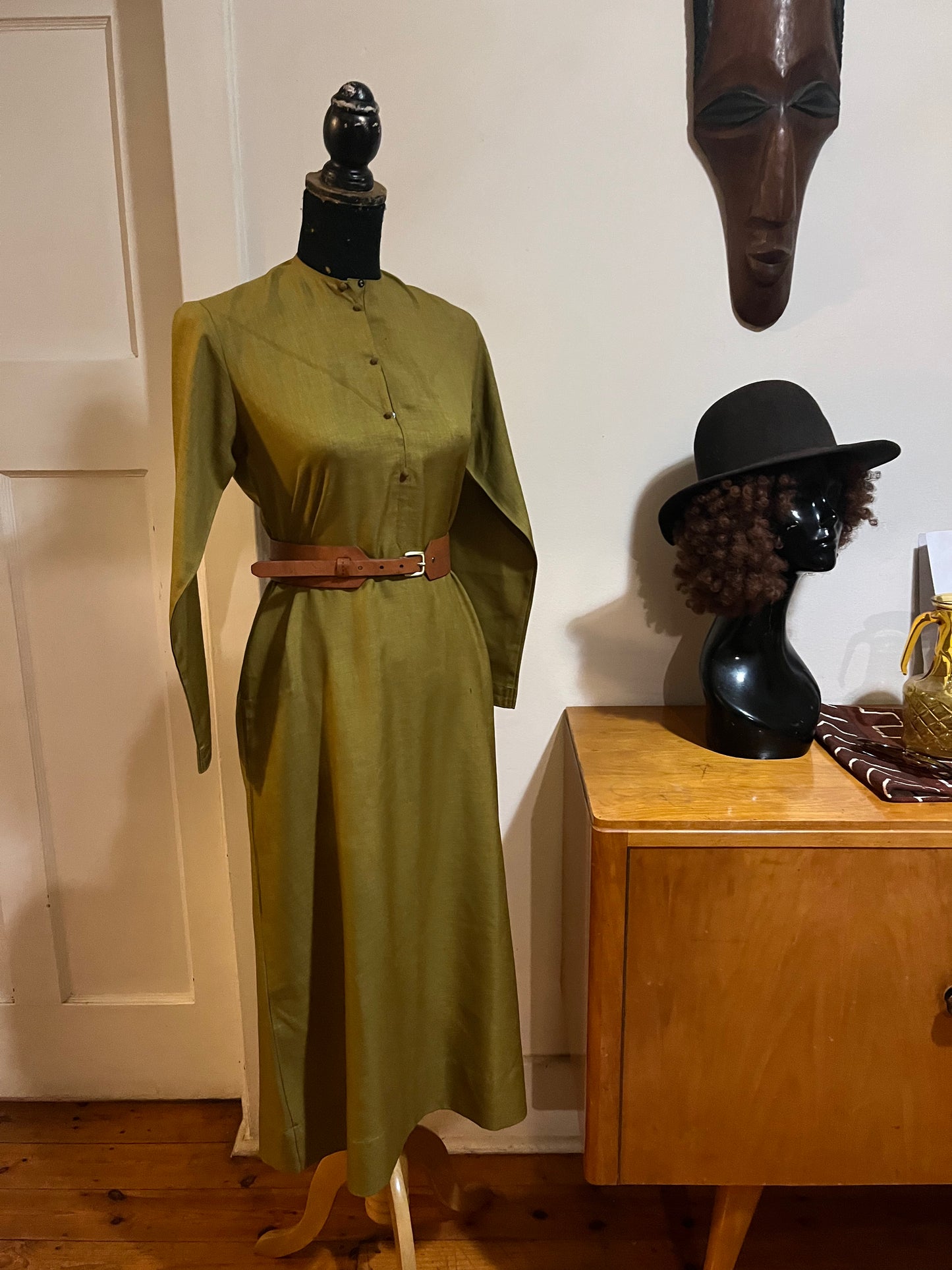 Olive Green Safari Dress