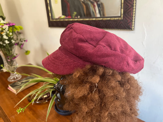 Maroon Corduroy Cap