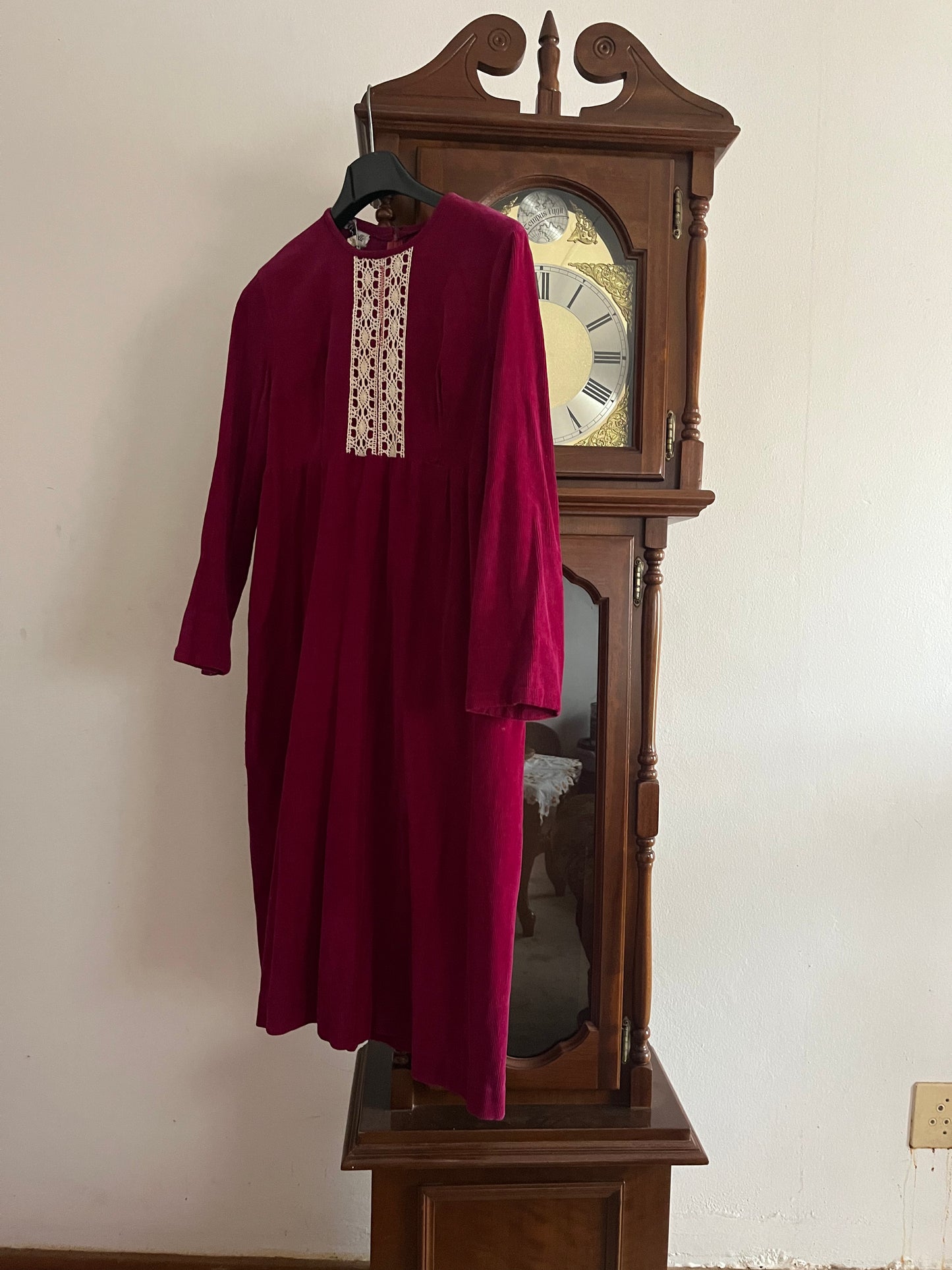 Maroon Corduroy Vintage Dress