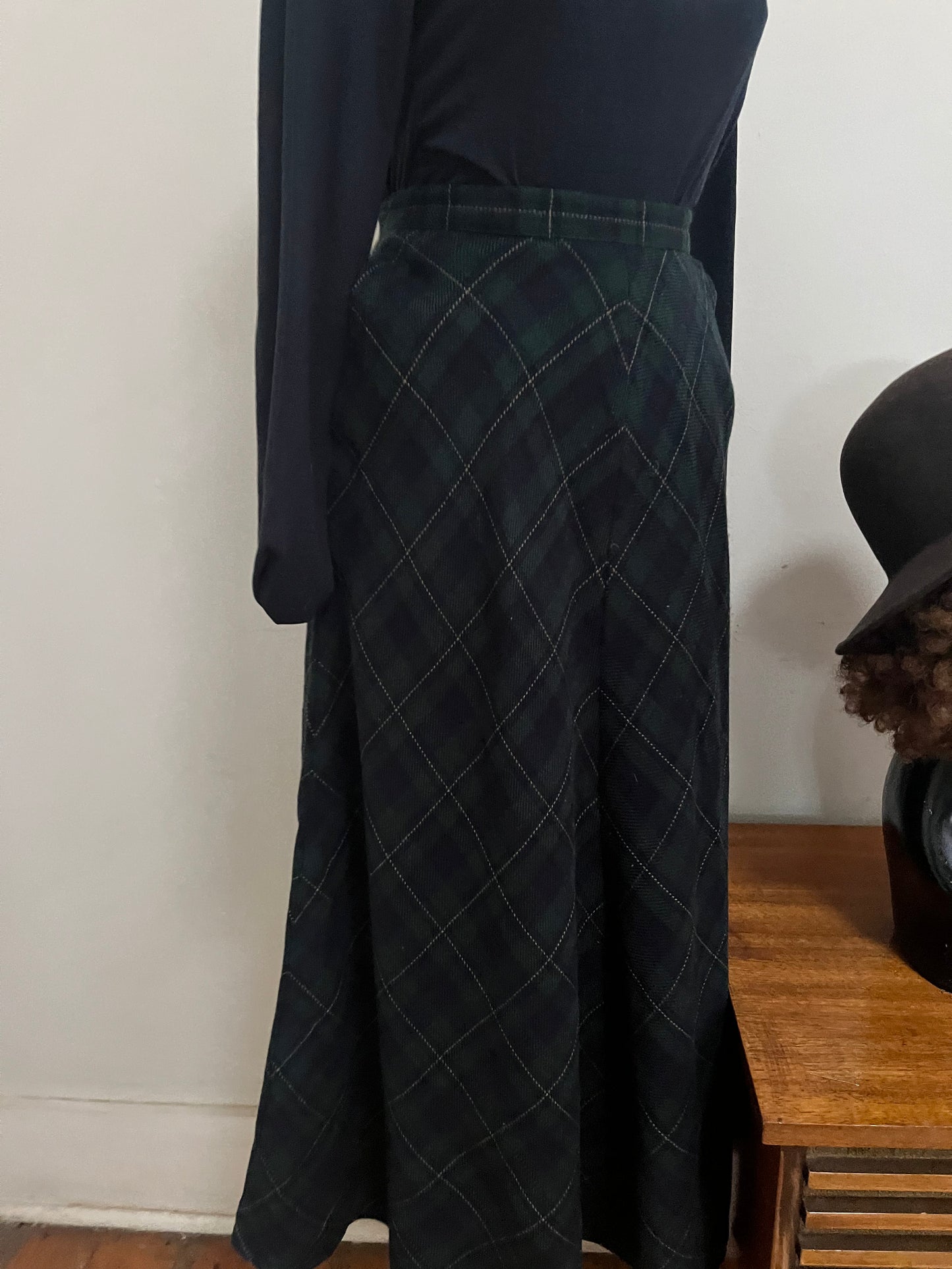 Full Length A-line Wool Skirt