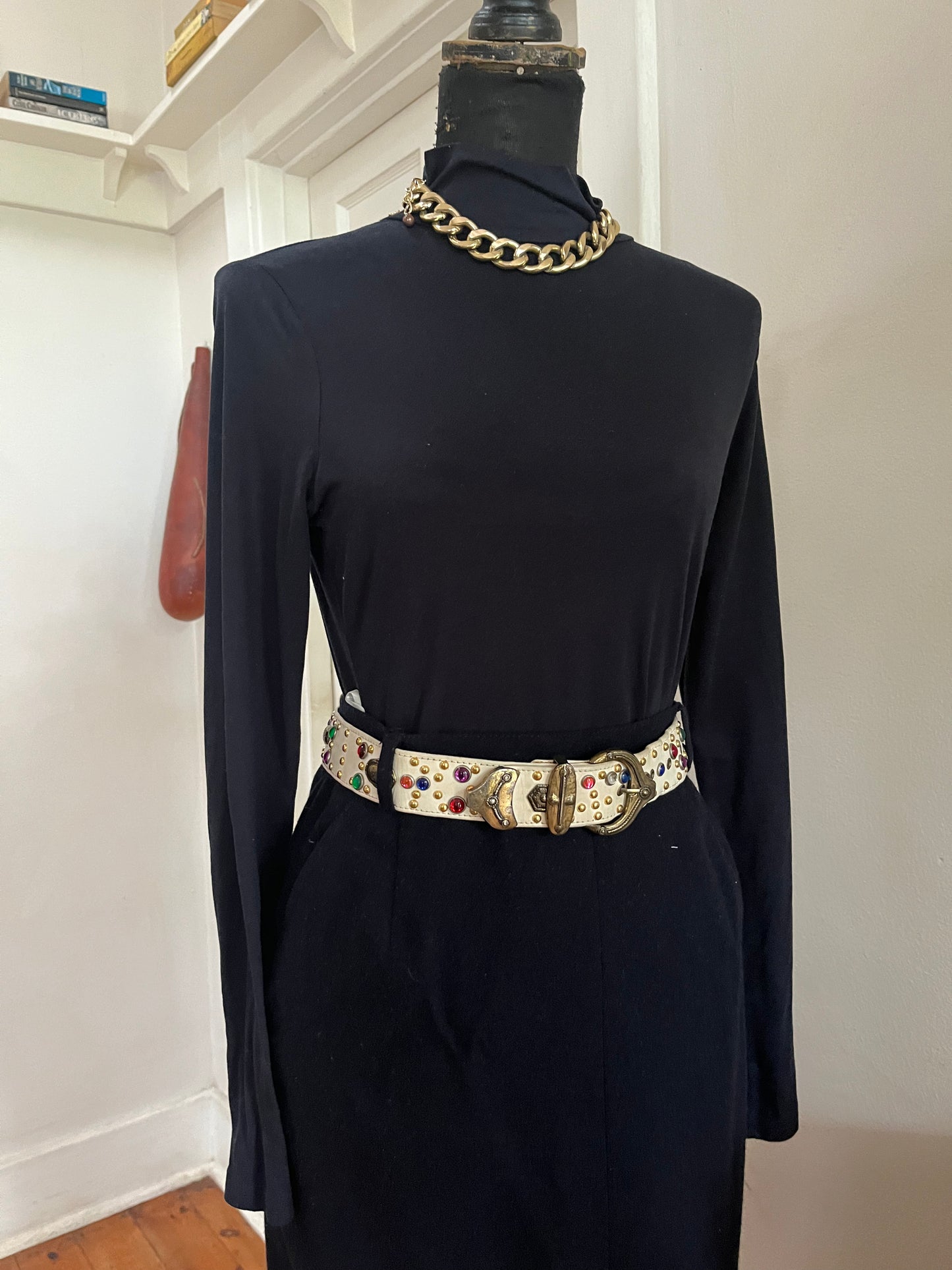 Black Wool Pencil Skirt