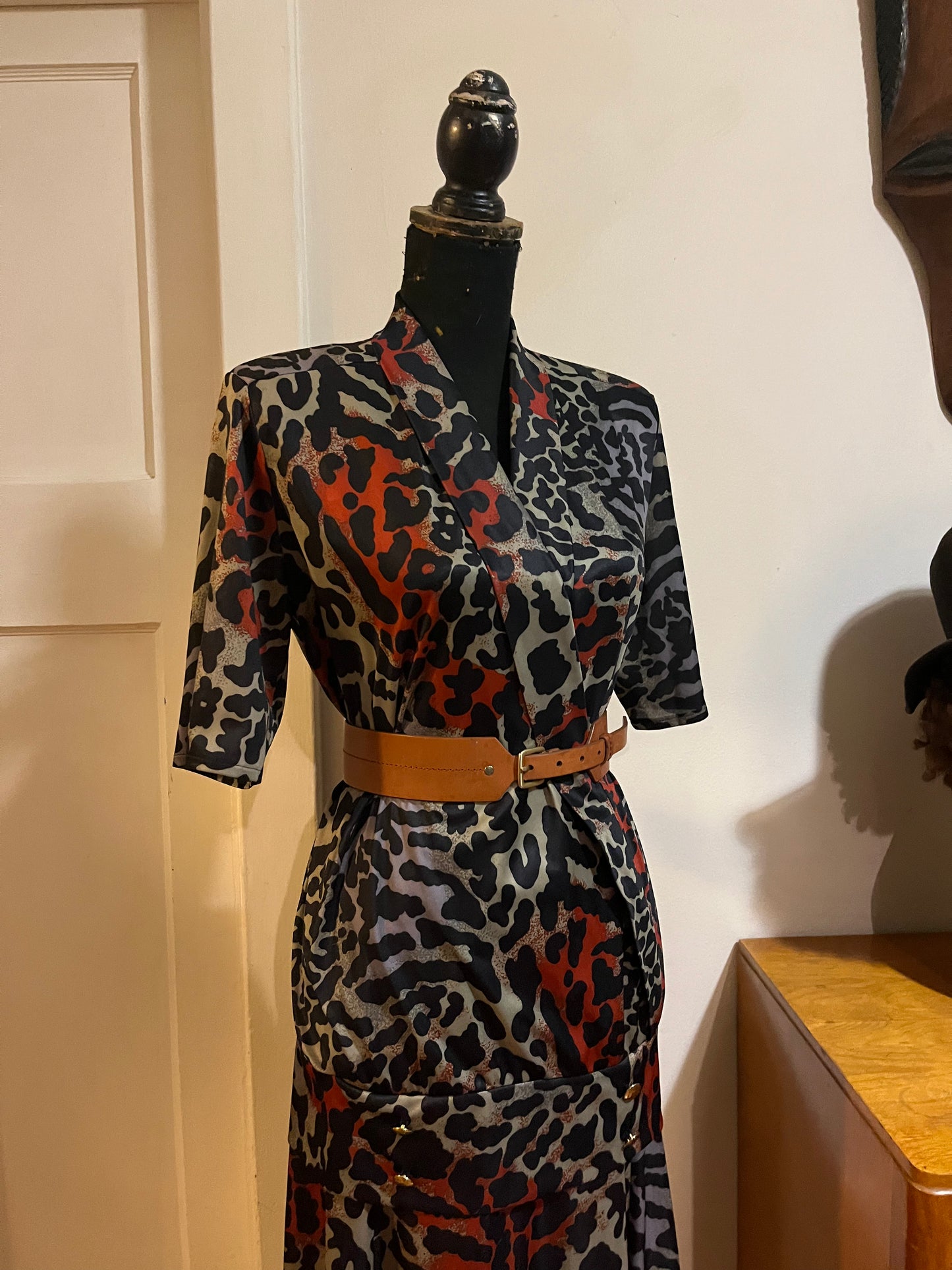 Dropwaist Animal Print Dress