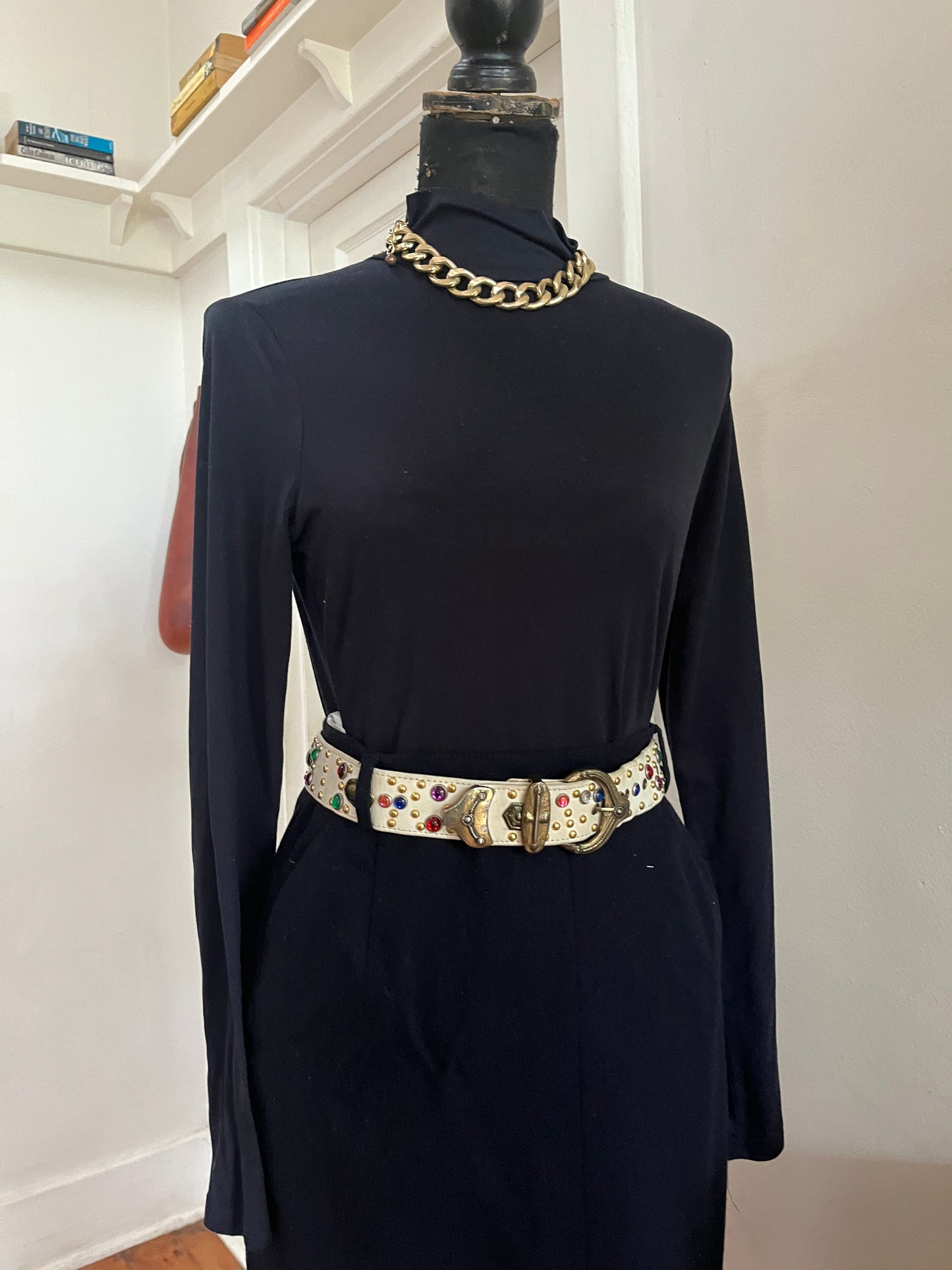 Black Wool Pencil Skirt