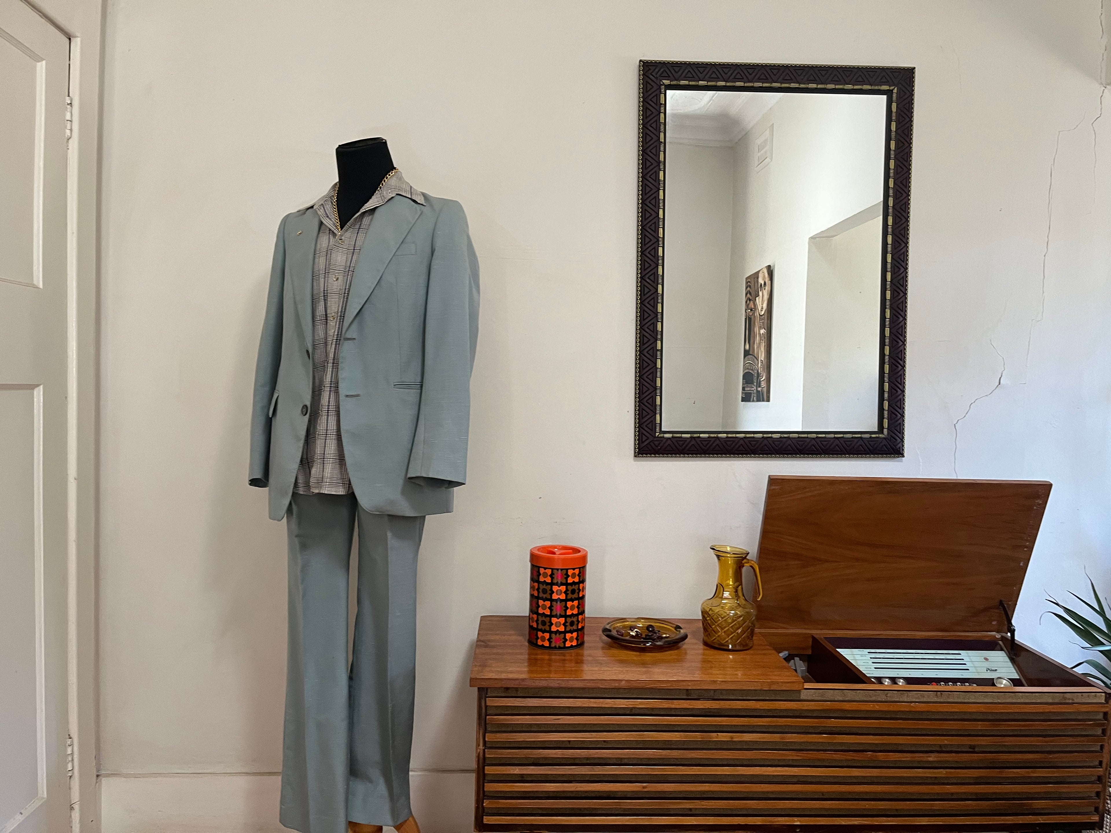 Vintage 70s Blue Suit