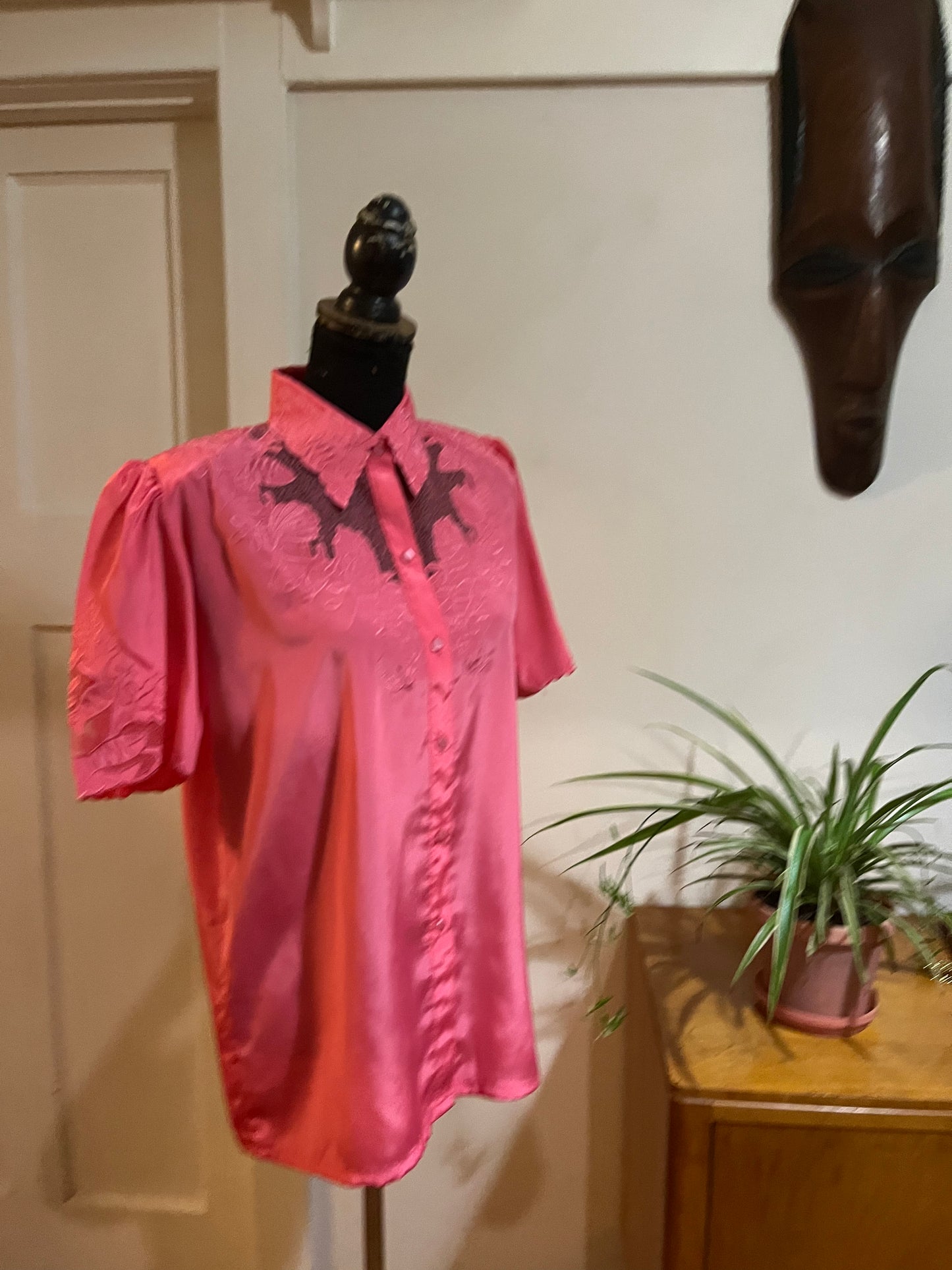 Embroidery Pink Shirt