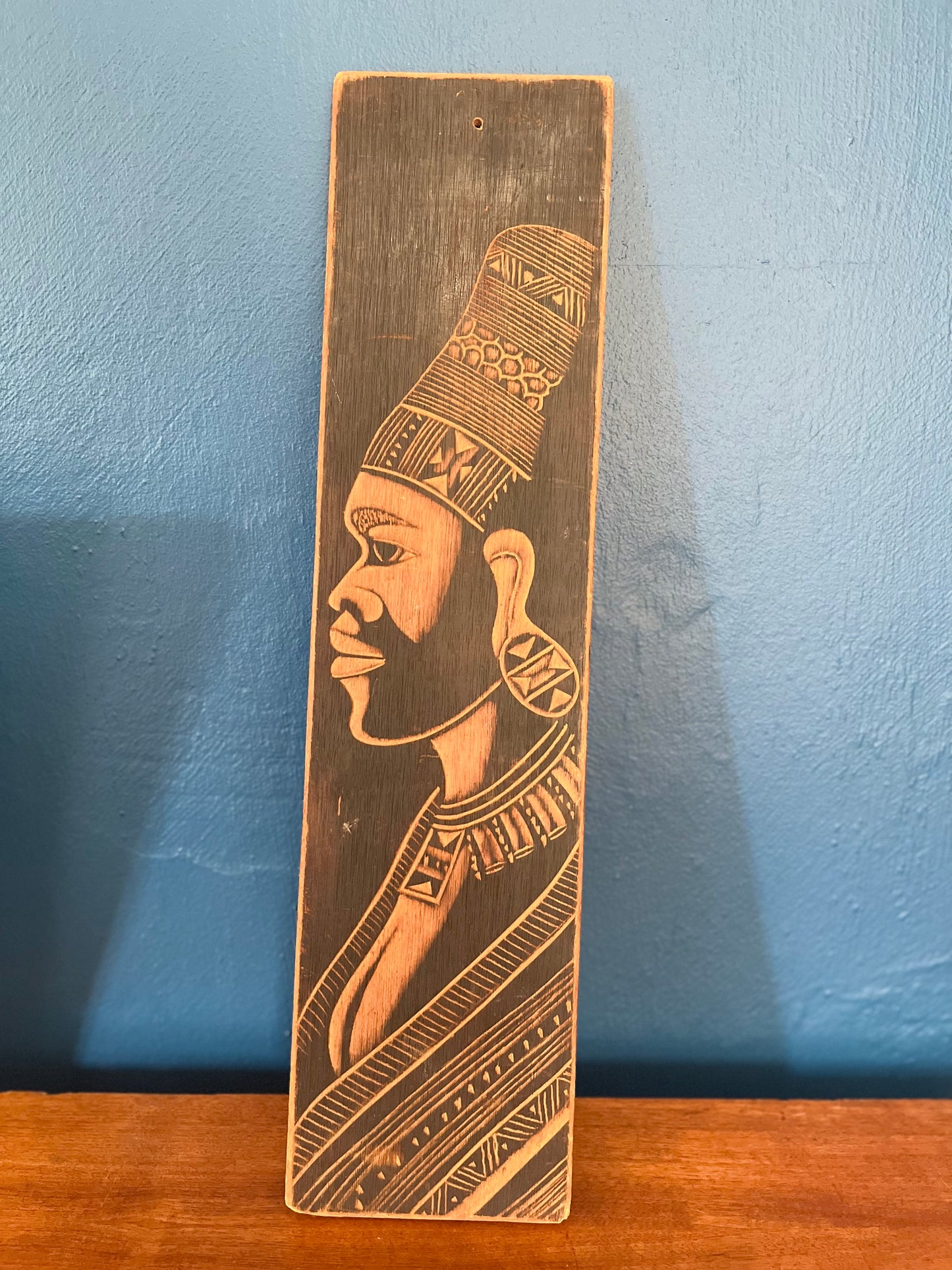 Zulu Carved Wood Portrait