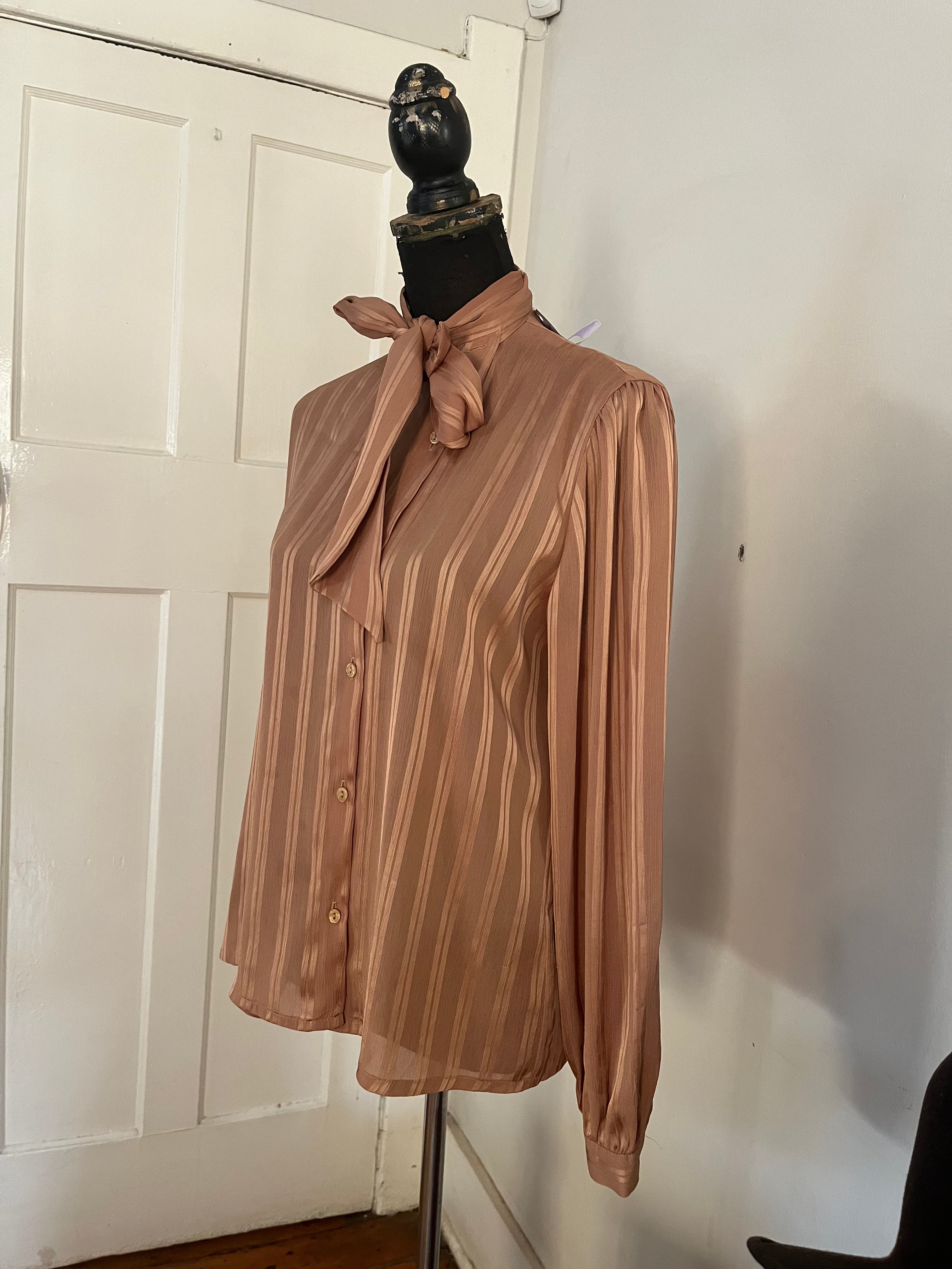 Brown Long-Sleeved Blouse