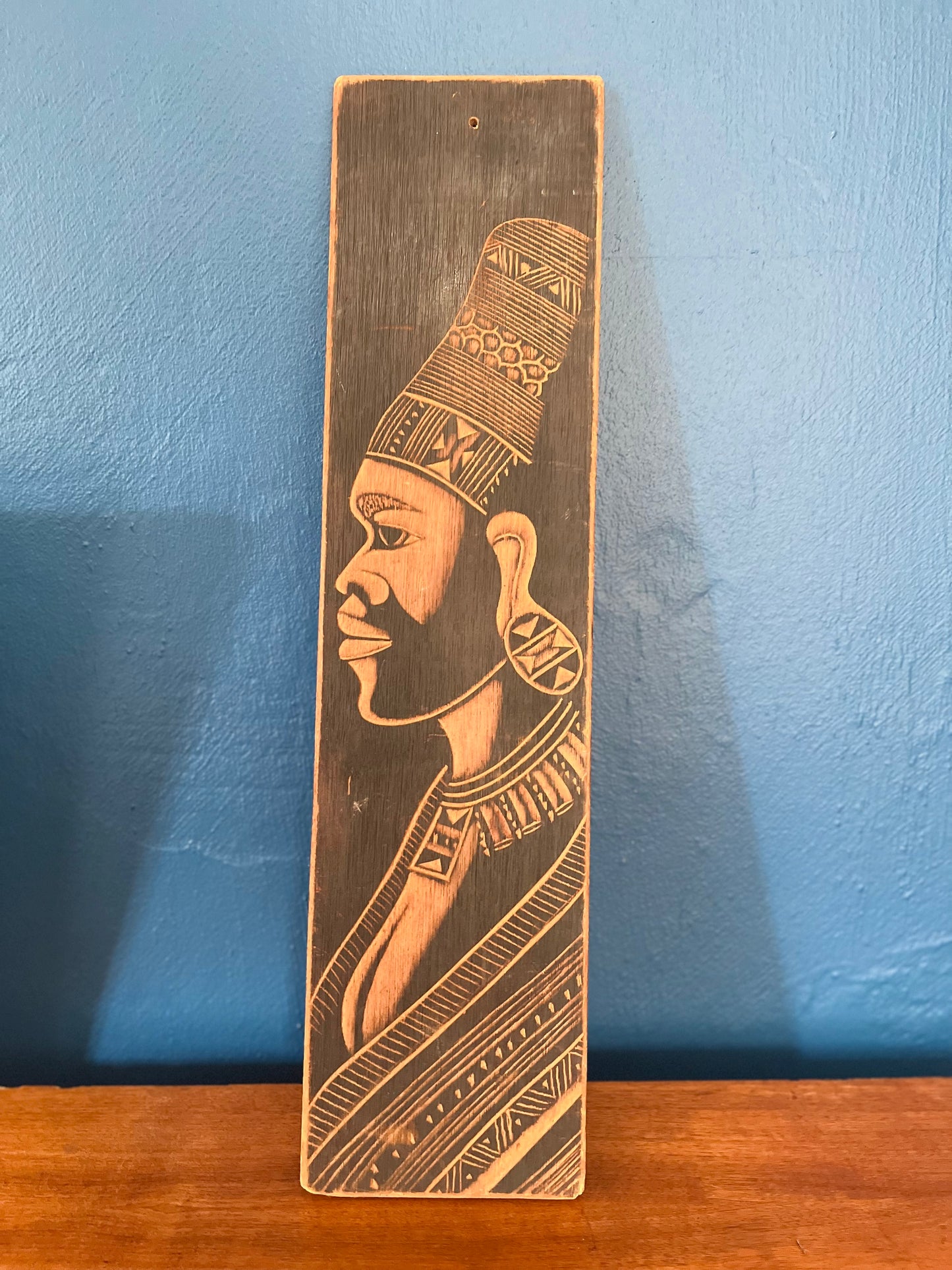 Zulu Carved Wood Portrait