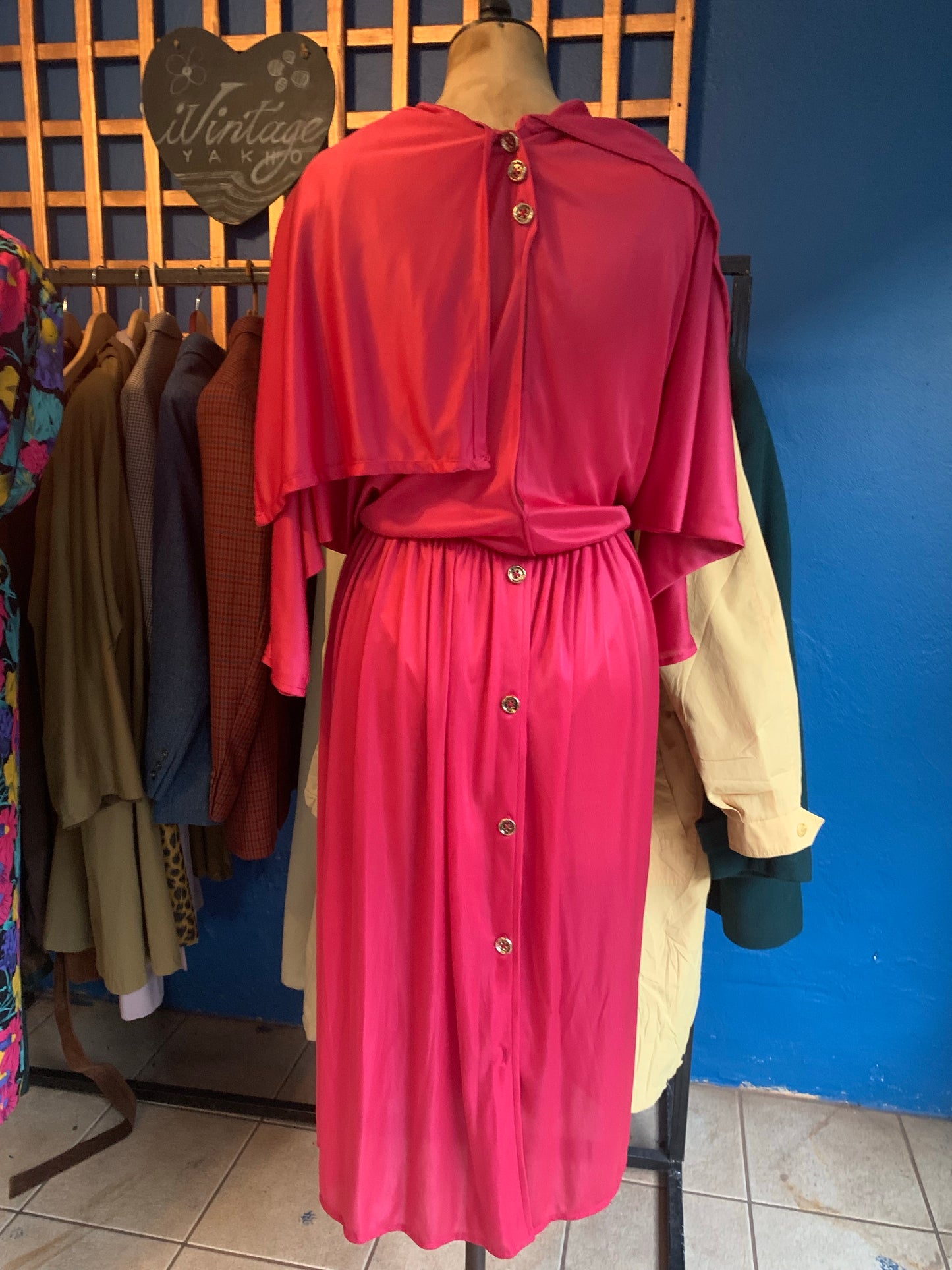 Cerise Pink Vintage Dress