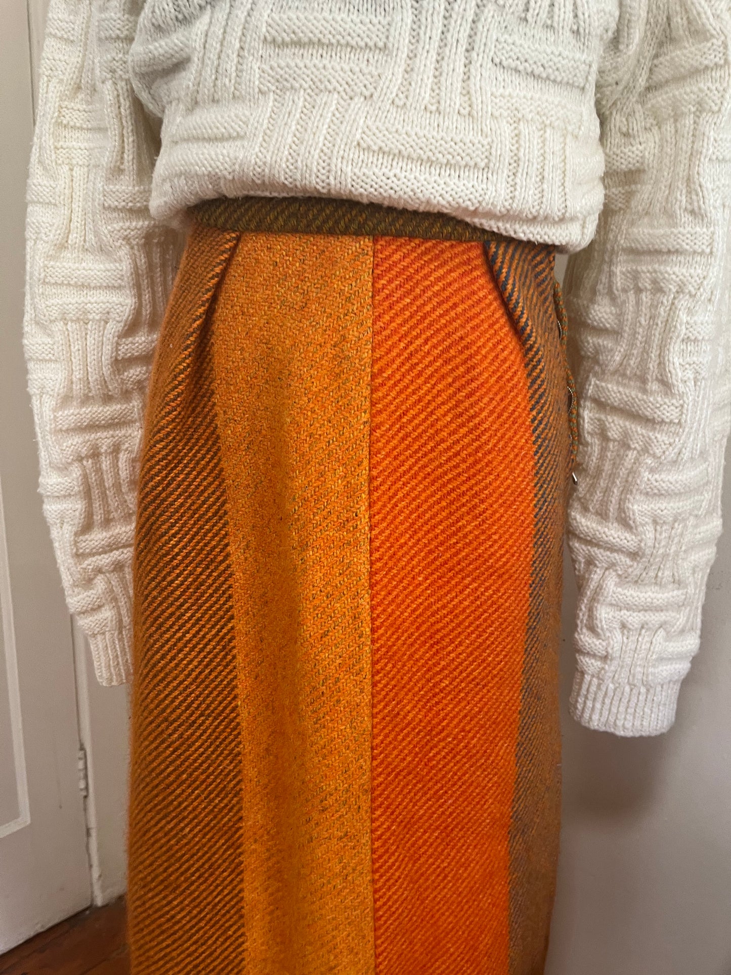 Orange Tweed Skirt