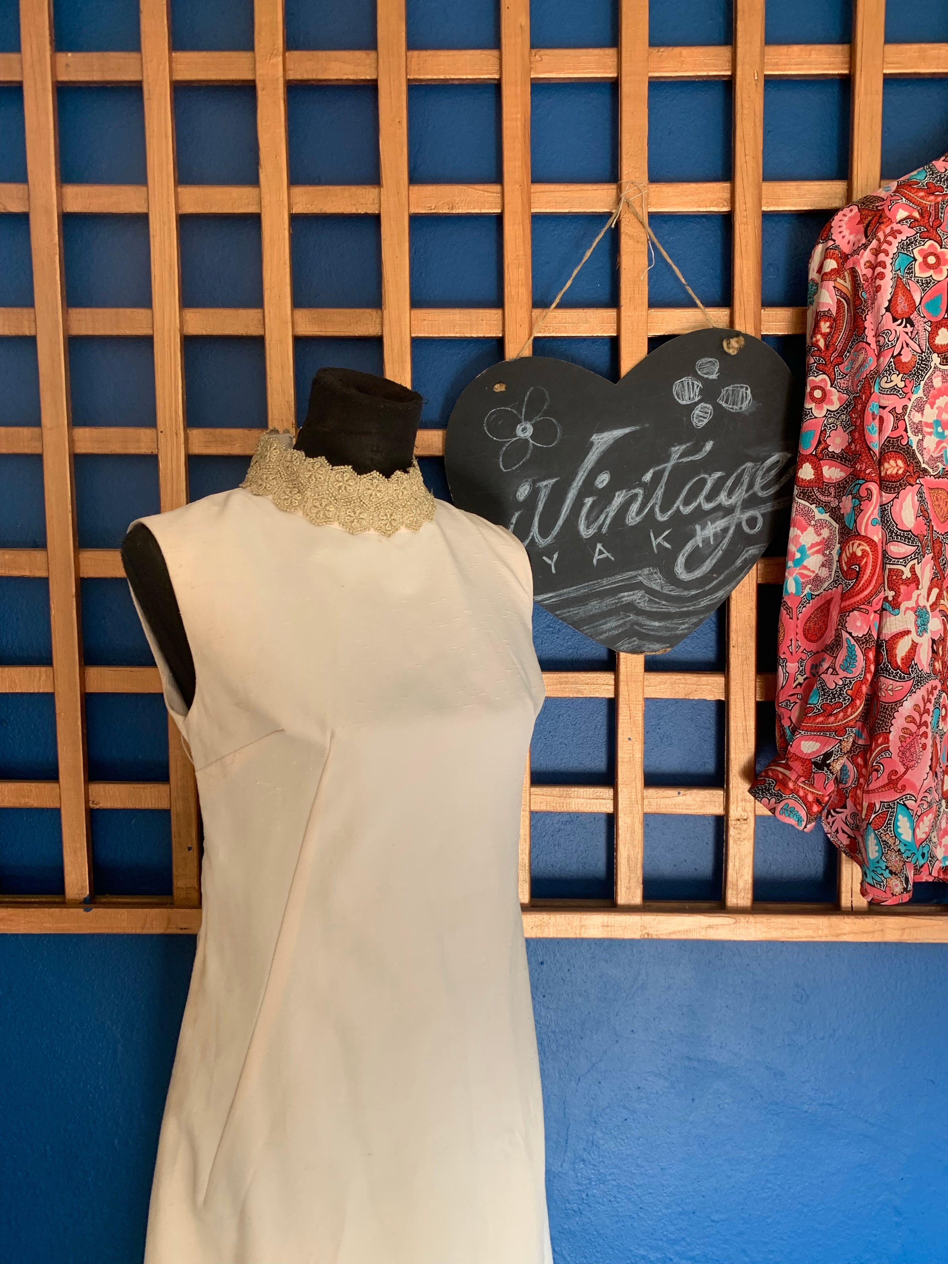 Cream & Gold Vintage Dress